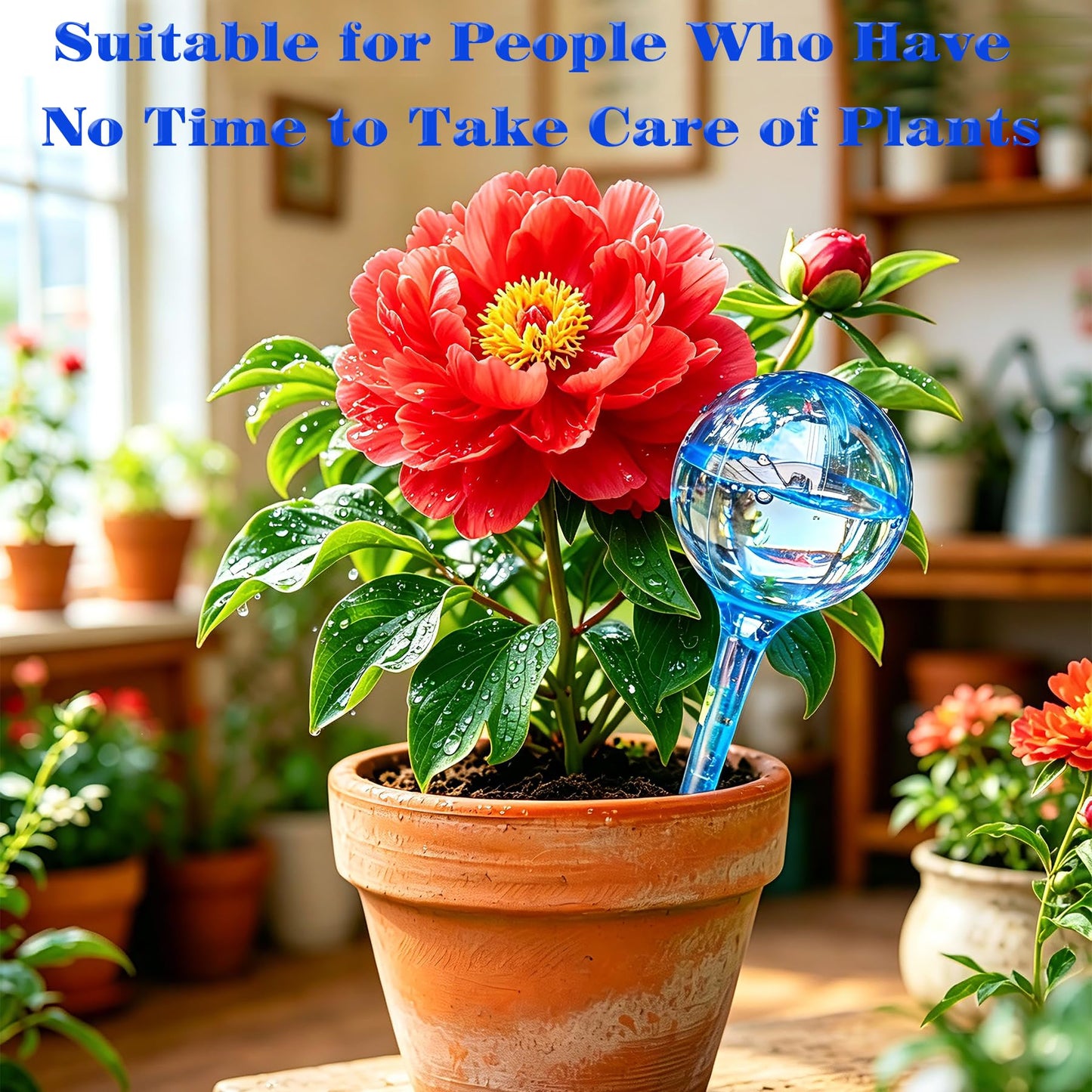 MOONSOUND Self Watering Globes for Plants - 10pcs Automatic Watering Bulbs for Indoor & Outdoor Potted Plants, Vacation Plant Care, Water Conservation Device