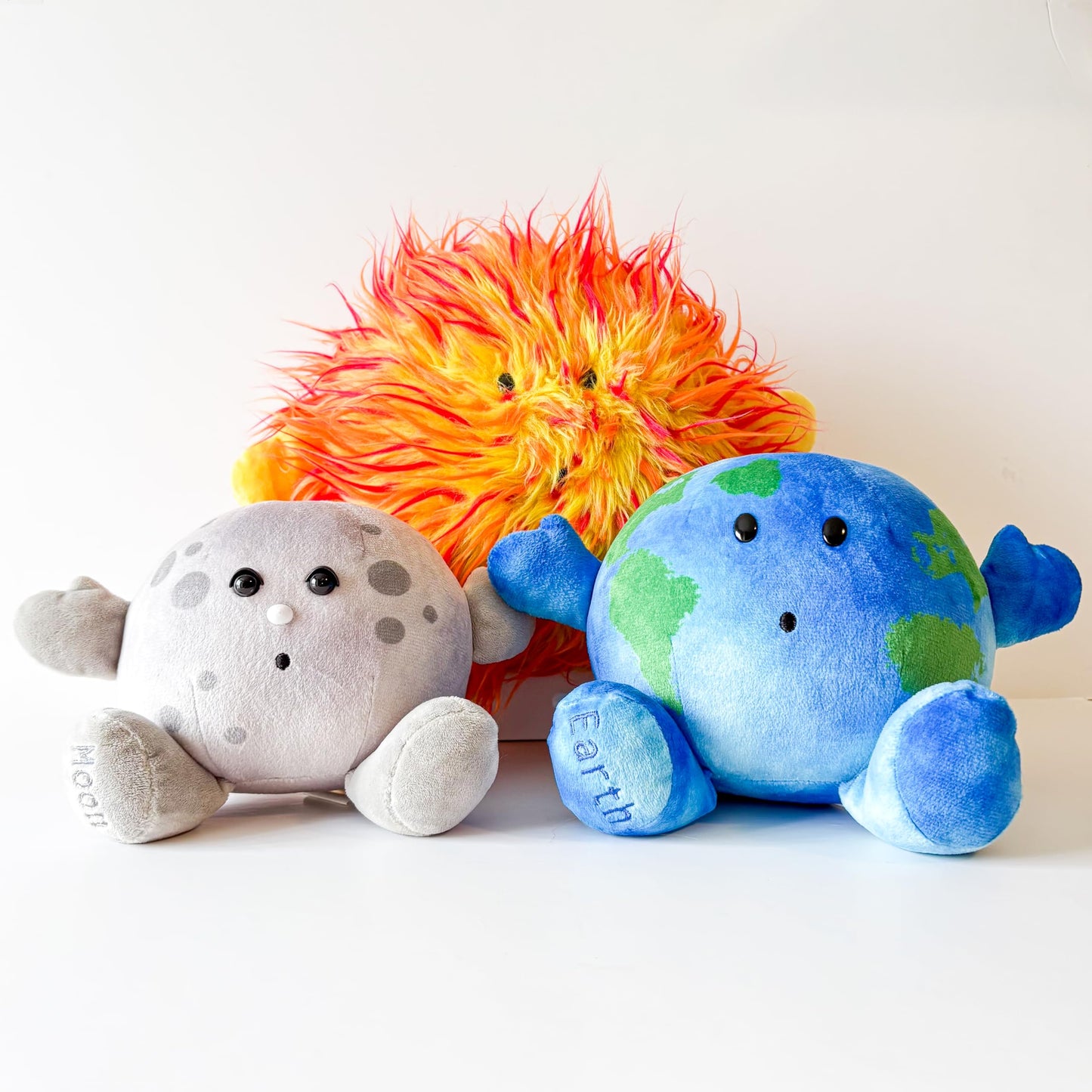 Celestial Buddies Earth Moon Sun Plush Bundle – Soft Educational Solar System Toys for Toddlers Preschool Kids – Space Science STEM Learning, Educational Gift, Astronomy Classroom & Homeschool 0+