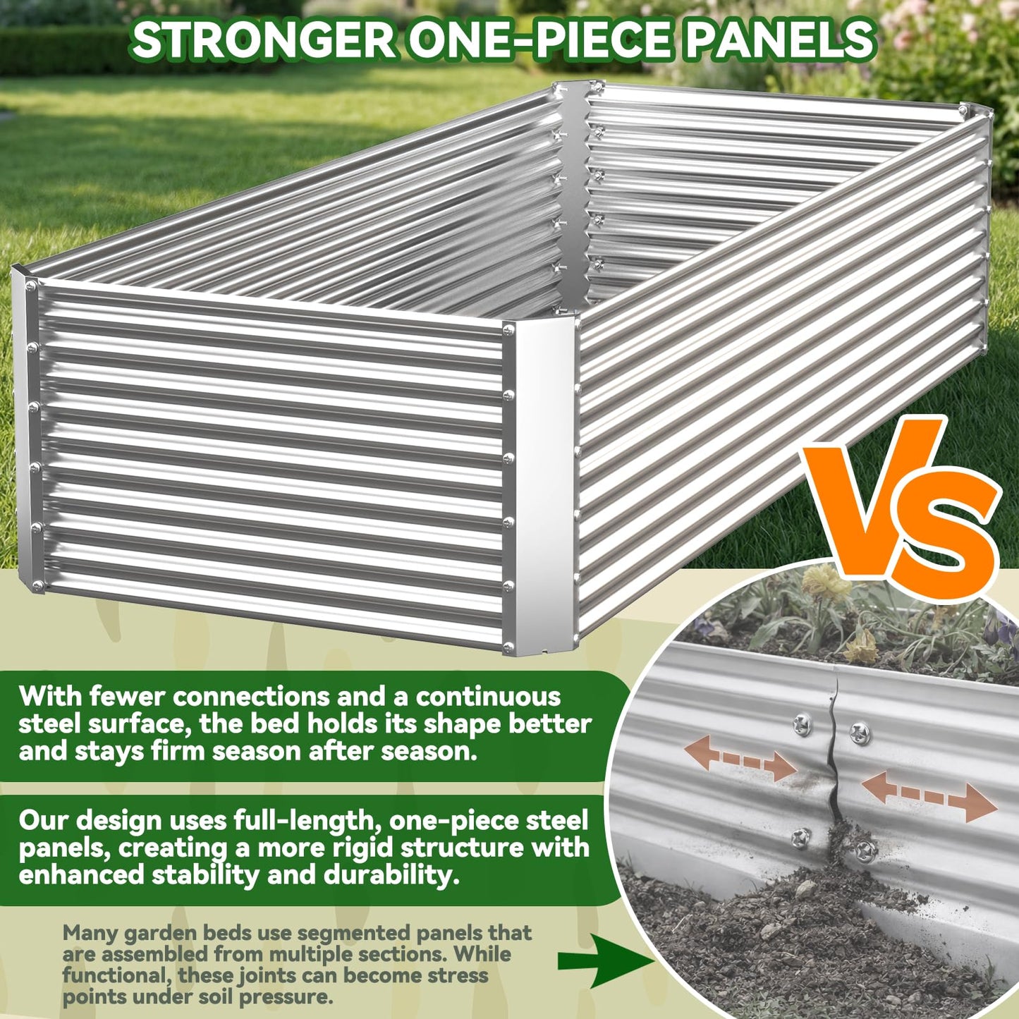 OZMSHF 3 Pack Tall 4x2FT Raised Beds for Gardening, Corrugated Galvanized Steel Raised Garden Bed, Outdoor Metal Above Ground Garden Bed for Vegetables and Flowers(Rectangular)