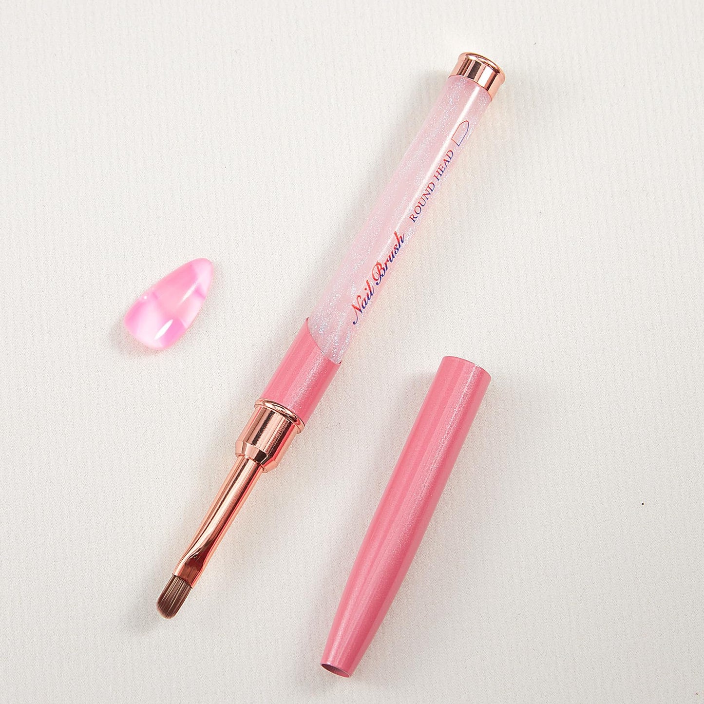 SILPECWEE Acrylic Nail Brush, Oval Shaped Nail Extension Brushes Builder Gel Nails Design Tools Pen Acrylic Powder Nail Art Brush Professional Manicure Pedicure
