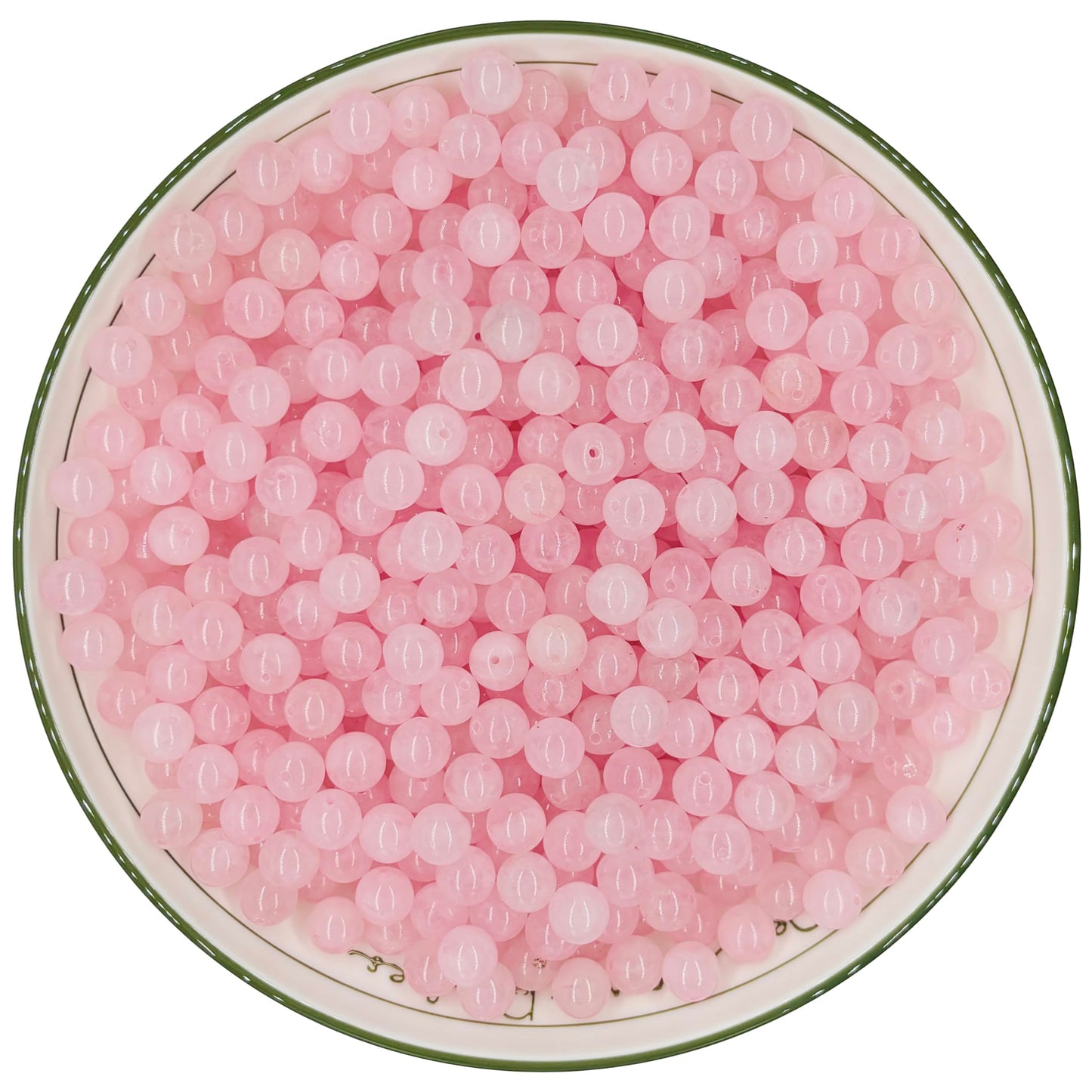WHNKFB 8mm 50PCS Natural Full-Bodied Rose Quartz Round Beads, Opaque Loose Pink Crystal Beads for Jewelry Making Craft - 4mm 6mm 8mm 10mm Options with Free Elastic Cord