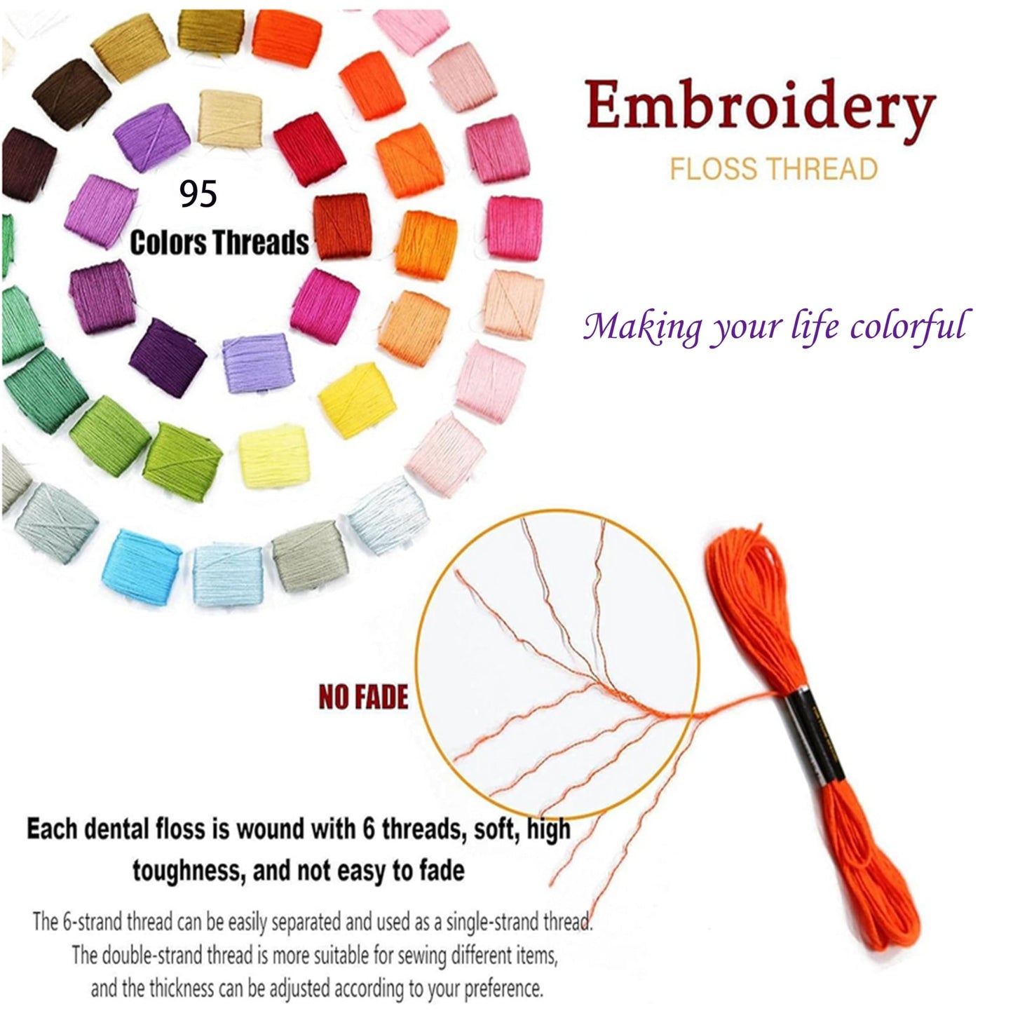 XMZCOLA Embroidery kit for Beginners Adults,1200 Pcs + Friendship Bracelet String Kits with Storage Box,95 Colors Embroidery Thread and 1000 Crafts Beads,Embroidery Floss and Accessories