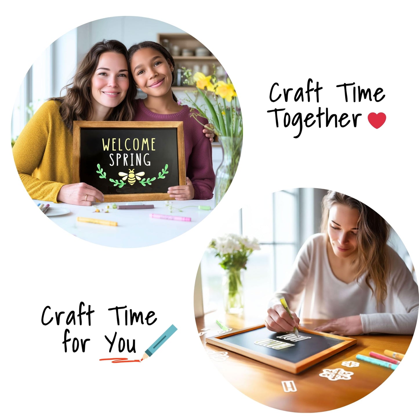 Magnetic Chalkboard Sign Kit - 12x17 Framed Hanging or Tabletop Chalk Board with Easel Stand, Acrylic Markers, Design & Letter Stencils for Chalkboard Art, Kitchen Countertop Menu (Rustic Wood)