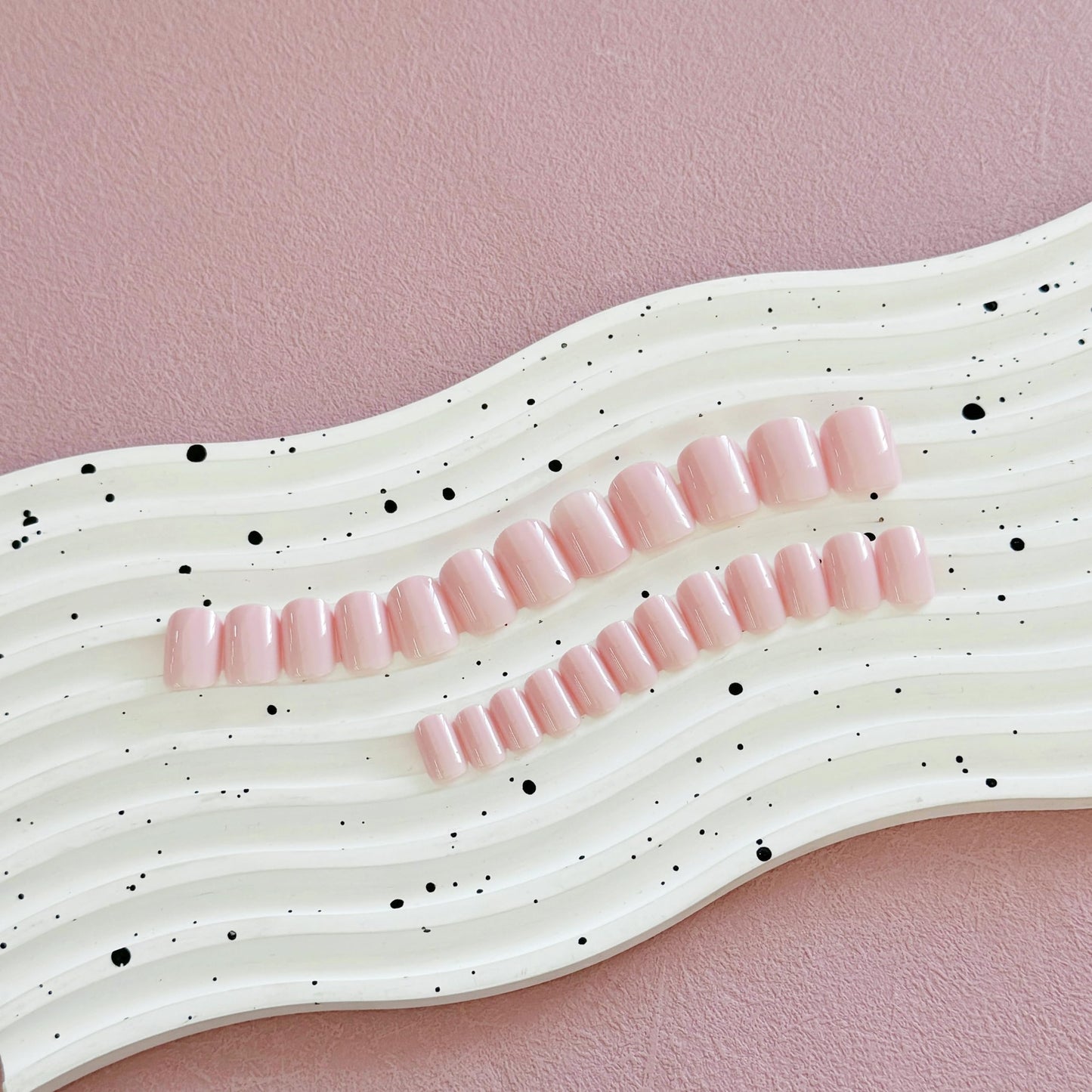 Dusty Pink Press on Nails Short Square, KXAMELIE Natural Gel Nails Glue on Acrylic Nails Press ons Featured Protective Coat Thick Reusable Fake Nails Solid Color 24 Short Coffin Artificial Nails