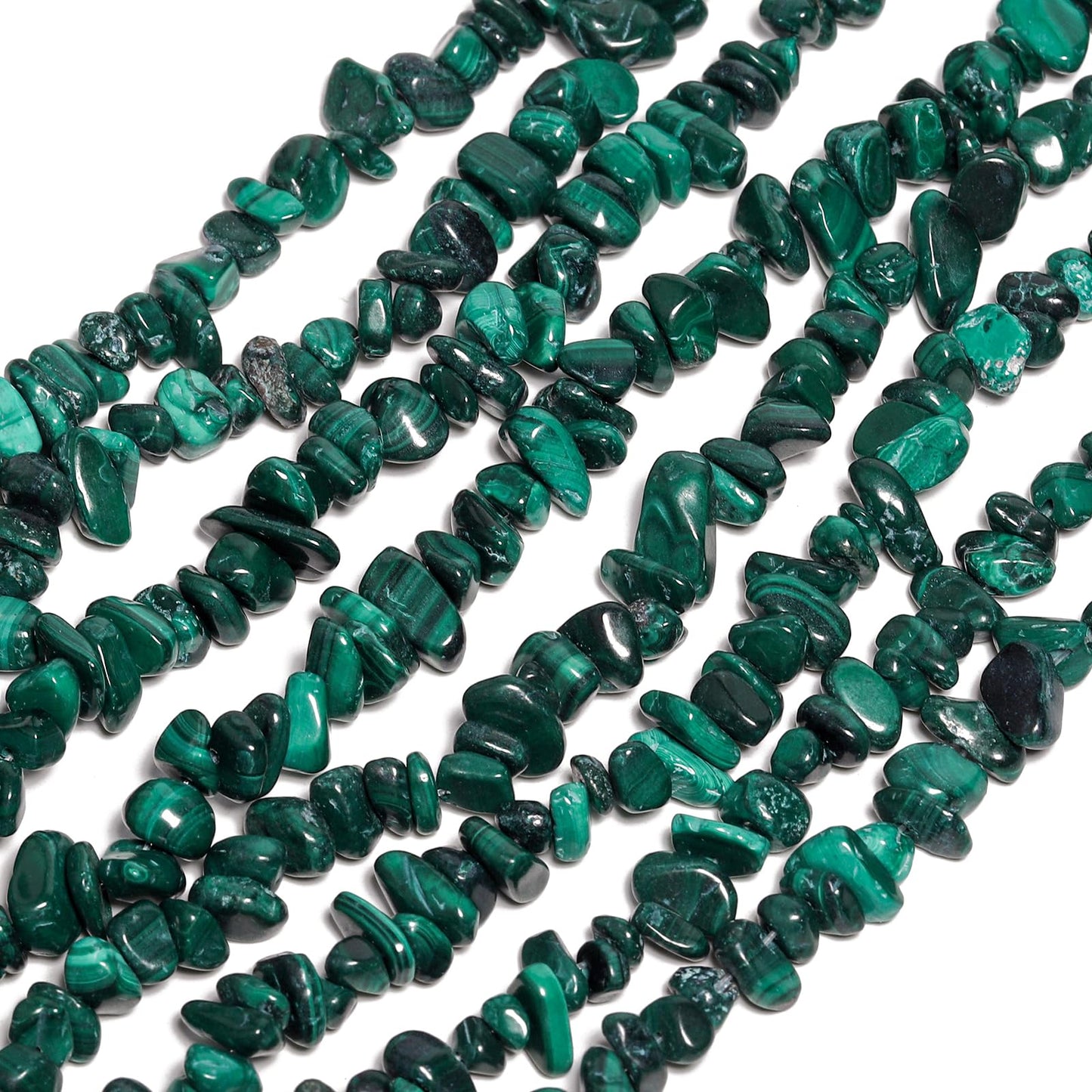 NITOPUPU 30in Malachite Natural Chip Stone Beads 5-8mm About 230pcs, Irregular Drilled Dark Green Bead for Bracelets Jewelry Making Supplies for Adults, DIY Crafts.