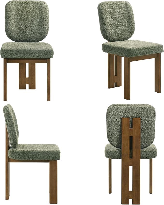 Modern Farmhouse Dining Chairs Set of 6, Green