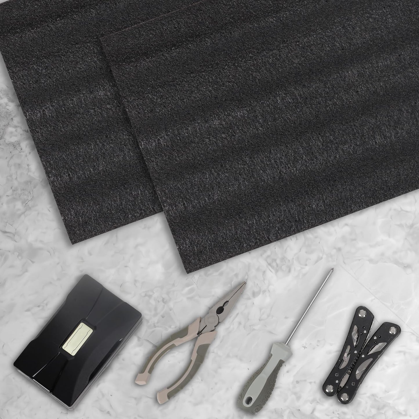 AurDo 5 Pcs Black Polyurethane Foam Sheet,16x12x0.5 Inch Cuttable Foam Padding Pad for Packing and Crafts,Toolbox Storage