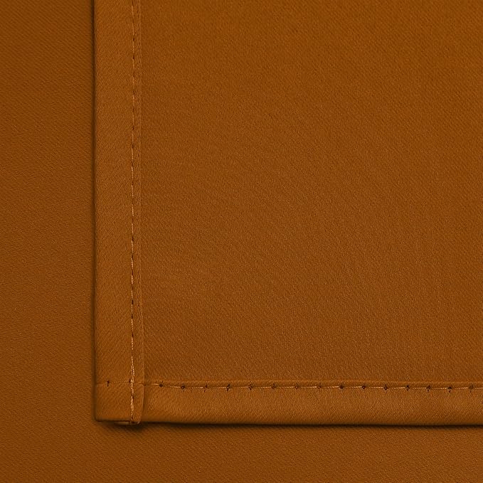 Yakamok Blackout Curtains for Bedroom,Thermal Insulated Blackout Grommet Top Drapes for Living Room, Burnt Orange,38x84 Inch, 2 Panels