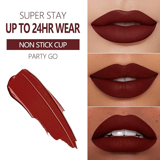 MAKI YIKA Red Lipstick Set for Women Color Stay Long Lasting Lipsticks Nude Red Pink Lipstick Transferproof Cruelty-Free Lip Color |Nude/DarkRed/HotPink