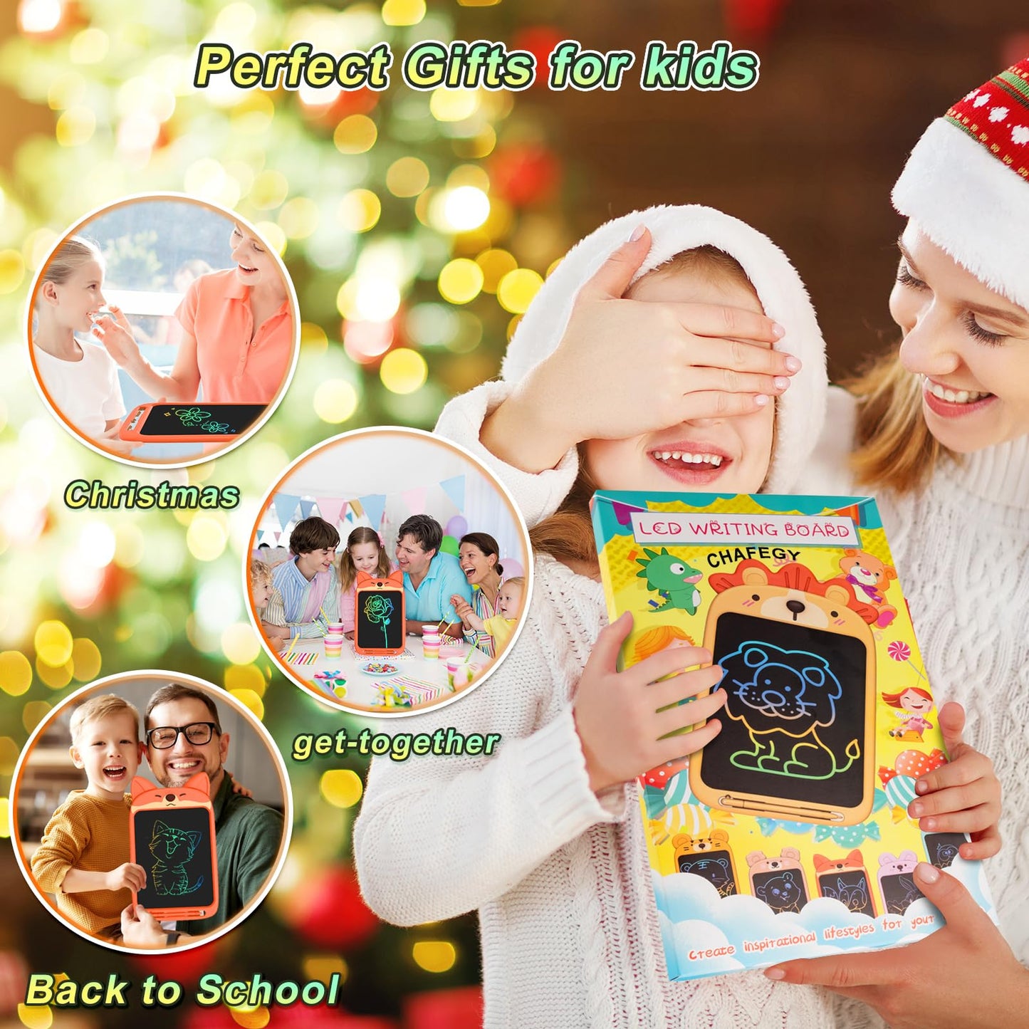 CHAFEGY LCD Writing Tablet 10 Inch, Doodle Board Toy, Cute Fox Drawing Pad for Kids Ages 3-8 - Educational Gift for Christmas & Birthday (Fox)