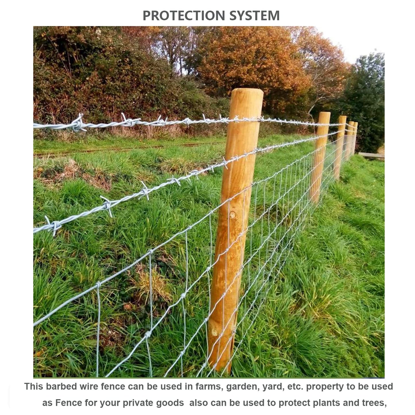 YAGJIA Barbed Wire 50 Ft, 4 Point Barbed Wire Fence, Hot-Dip Galvanized Barb Wire Roll, 18 Gauge Strong and Flexible Wire for Crafts Baseball Ball and Yard Garden