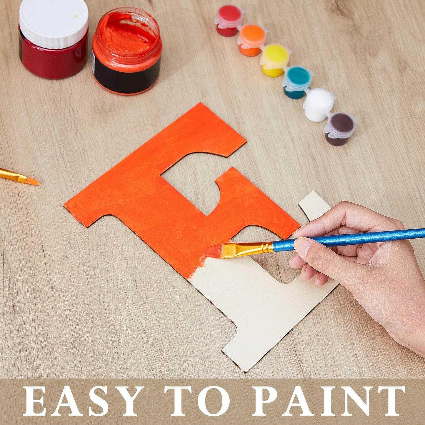 Soaoo 52 Pieces 12 Inch Unfinished Blank Wooden Letters Surface Big Wooden Alphabet Letters for Painting, DIY Projects, Tabletop, Home Wall Decor, Birthday Parties, Wedding