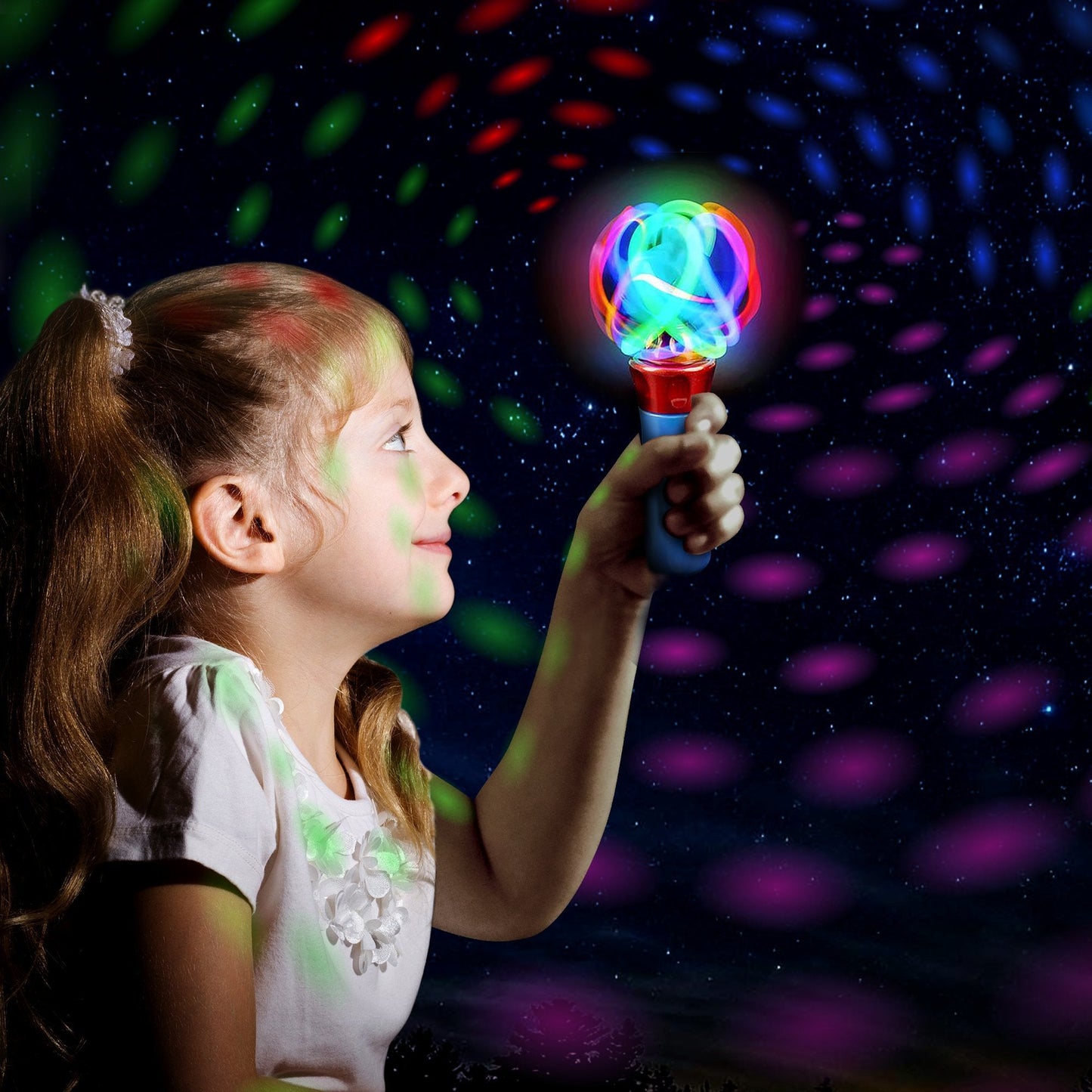 ArtCreativity Light Up Wand for Kids – LED Spinning Light Bright Toy with Flashing Lights – Fun Light Spinnning Toys, Sensory Toys for Kids with Autism – Batteries Included