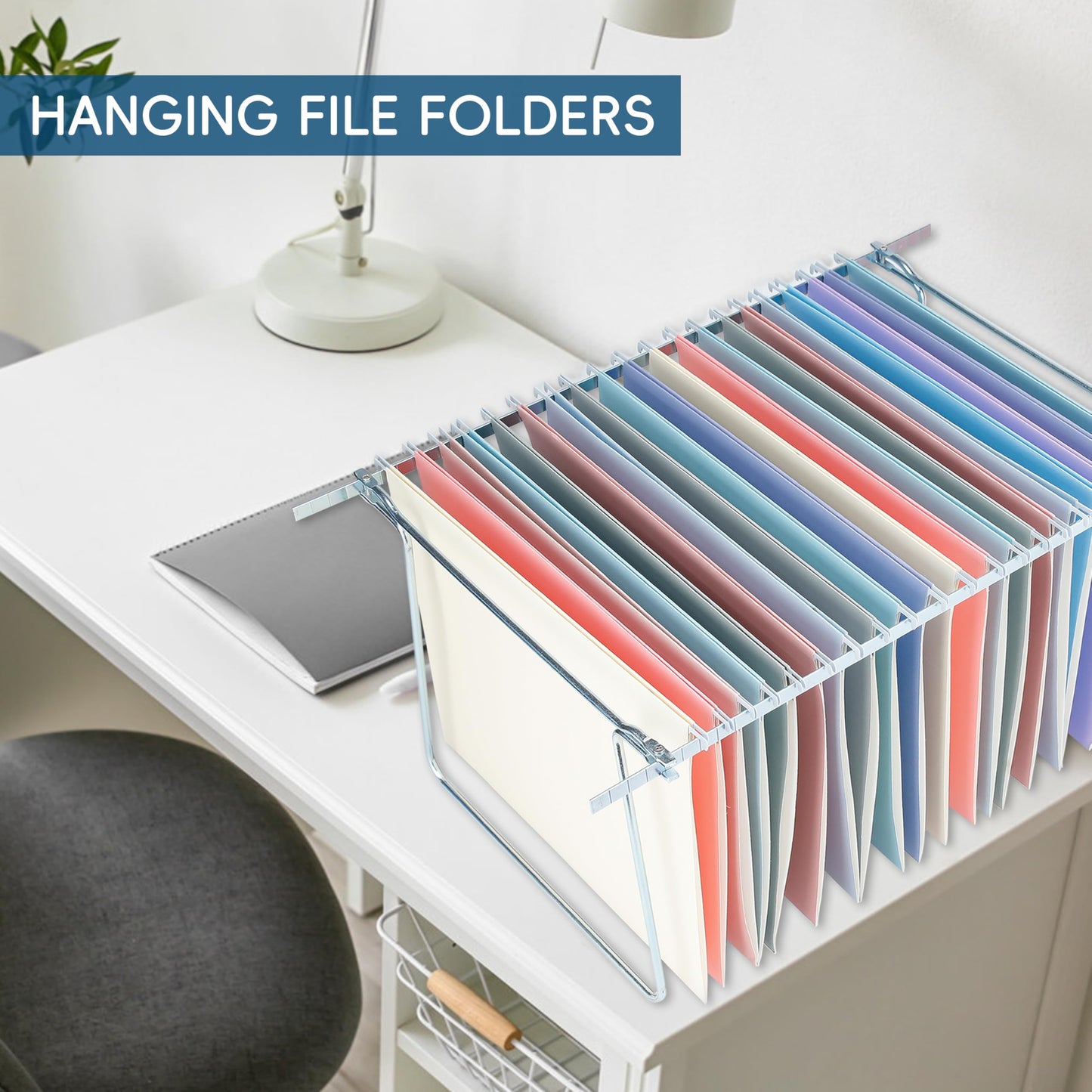 fwipiyo Light Purple Hanging File Folders,25 Pack Letter Size File Folders with 1/5-cut Tabs,Office Essentials for Filing Cabinet & Desk Storage
