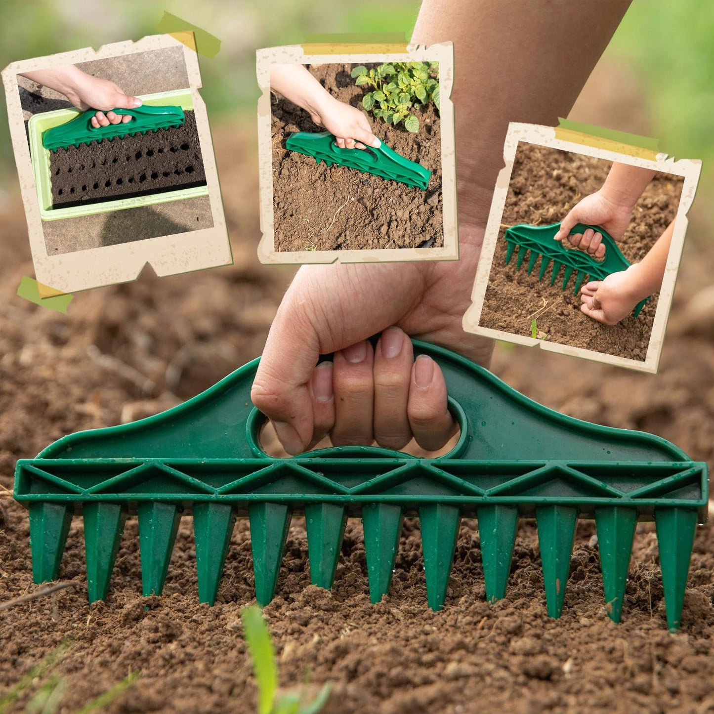 2026 Upgraded All-in-One Gardening Tool Kit: Thickened Repotting Mat, 12-Hole Punch Tools, Handheld Seed Planter & Spreader, 10 Pcs for Precise Sowing Indoor/Outdoor Ideal Gift for Planting Enthusiast