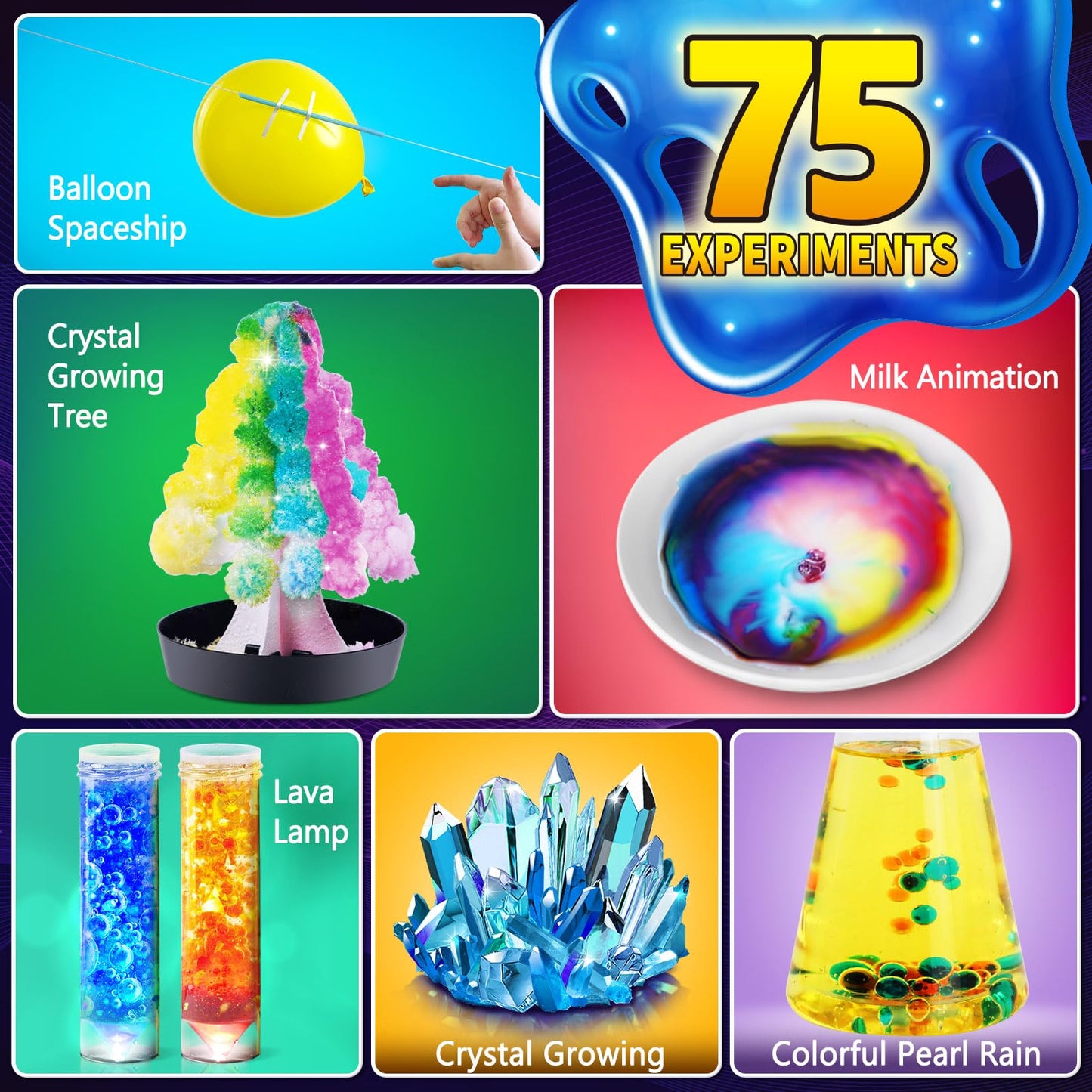 JOPSHEEN 75 Experiments Science Kit for Kids, Chemistry Set, S.T.E.M Educational Birthday Christmas Toys Gifts Idea for Boys and Girls