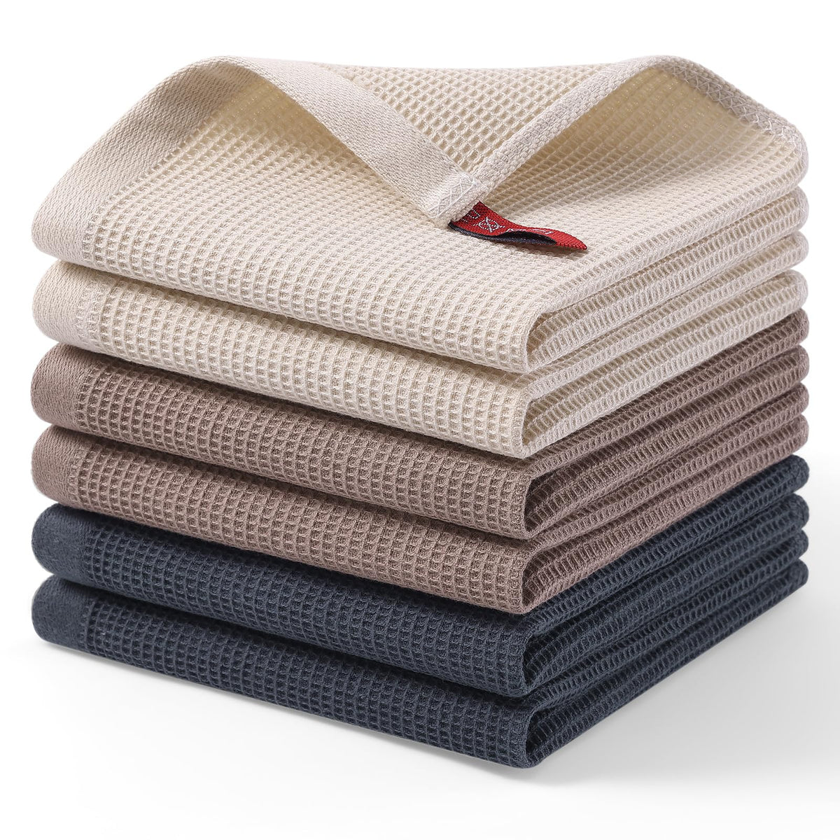 100% Cotton Waffle Weave Dish Cloths (6 Count)