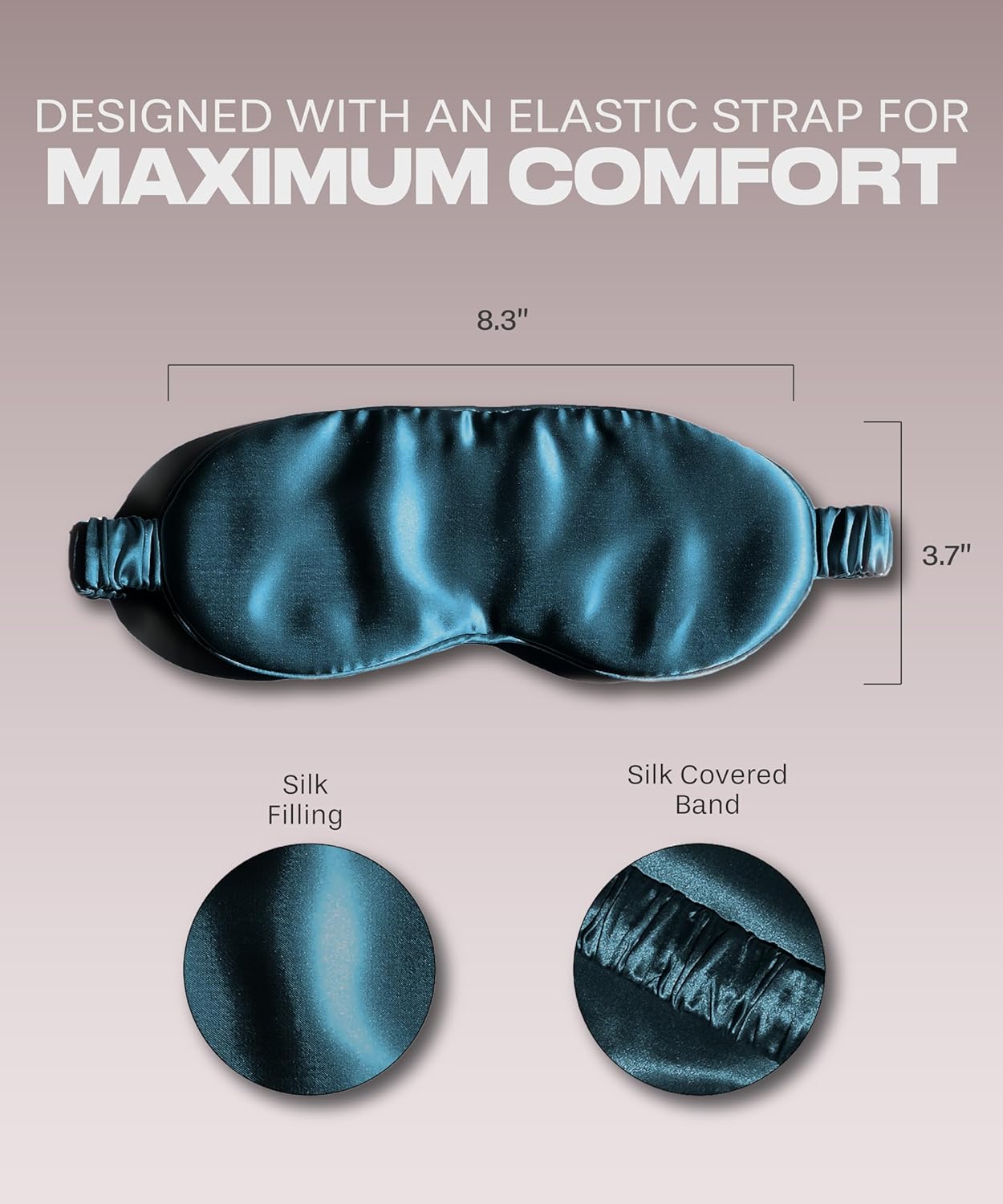 SUNDAYSILKS™ Exclusive Mulberry Silk Sleep Mask | Soft Eye Covers, Blackout Sleeping Mask for Women & Men | Silk Eye Mask for Sleep, Travel, and Relaxation | Antifaz para Dormir [Midnight Blue]