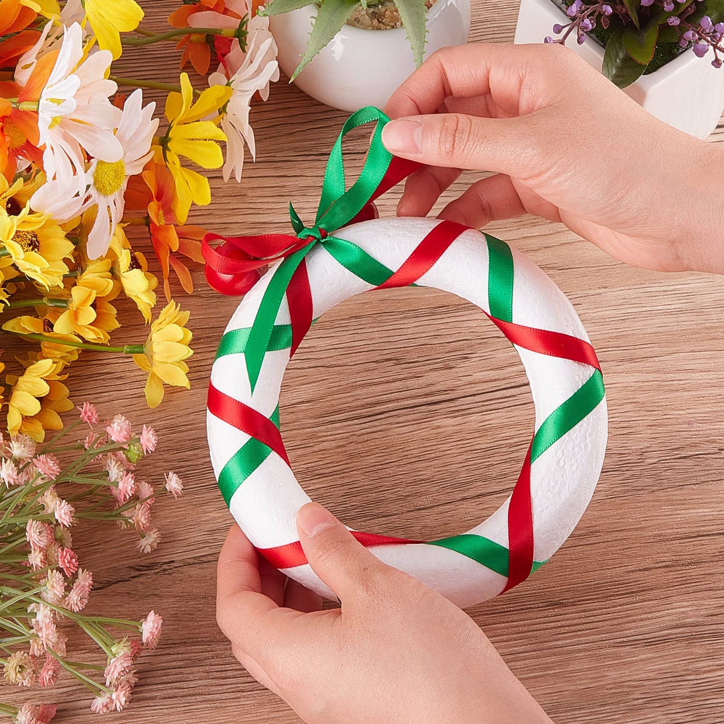 Juexica 24 Pcs 5.8 Inch Foam Wreath Forms for Crafts Foam Circles Ring Small Wreath Polystyrene Ring for Easter Wedding Home Flower Projects DIY Arts Crafts Supplies Easter Decorations