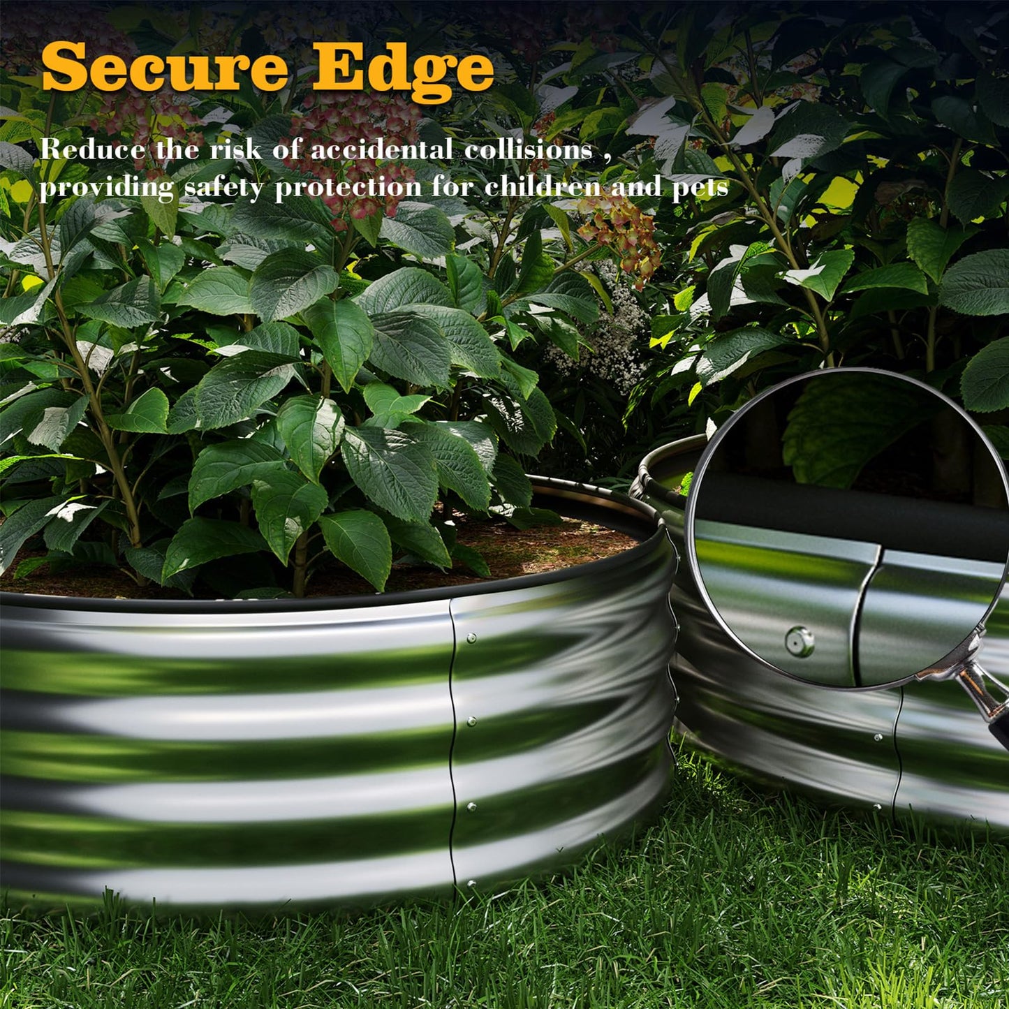 ZFHgarden Galvanized Planter Outdoor Galvanized Metal Planter Round Raised Garden Bed Kit for Gardening Outdoor 1PC Gray 2X2X1FT
