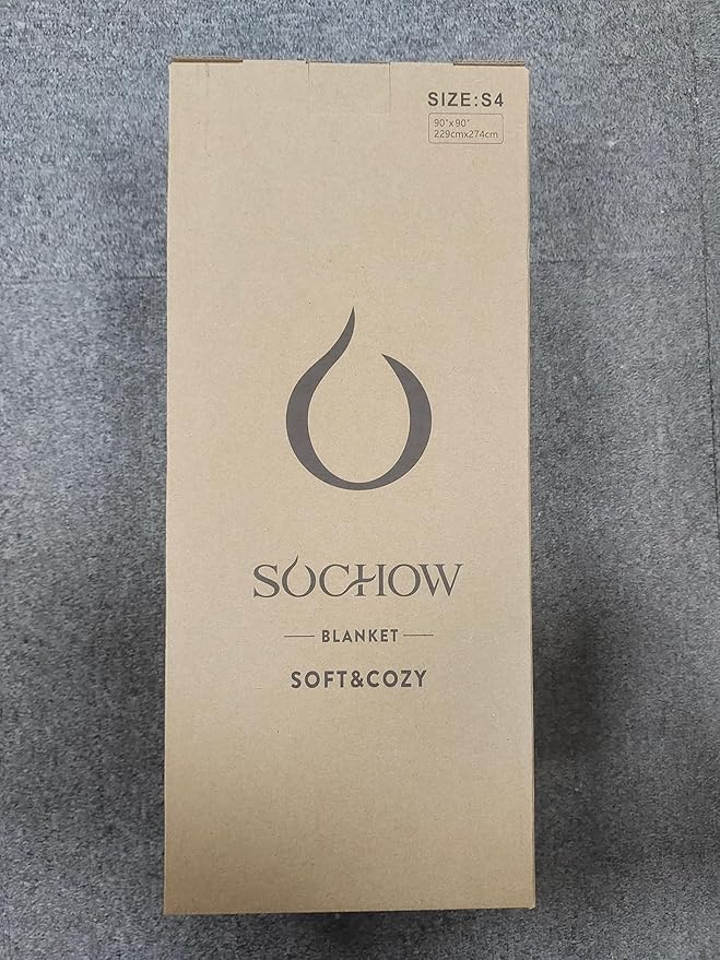 SOCHOW Flannel Fleece Throw Blanket 90 x 90 Inches, All Season Plaid Red/Grey Blanket for Bed, Couch, Car