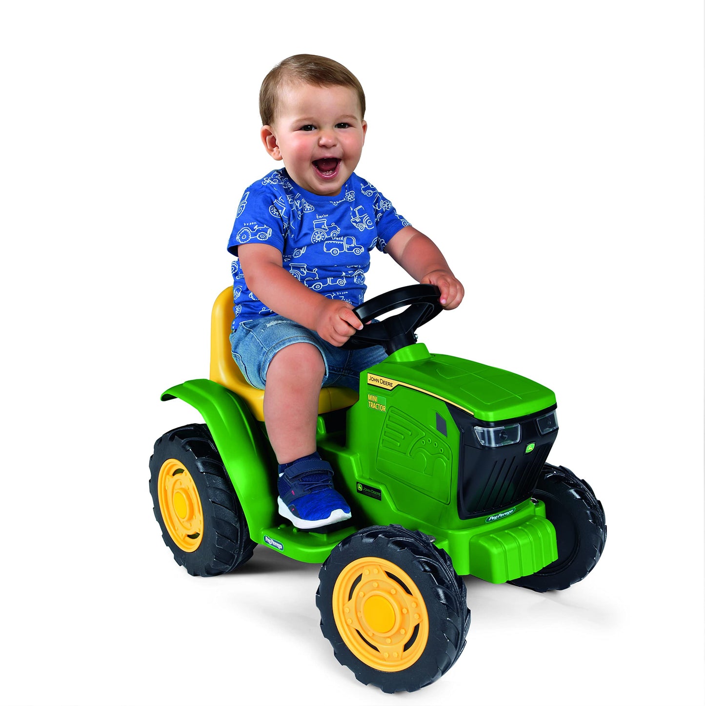 Peg Perego John Deere Mini Tractor 6V Ride on Tractor with Working Lights and Sounds, for Kids 1.5-3 Years