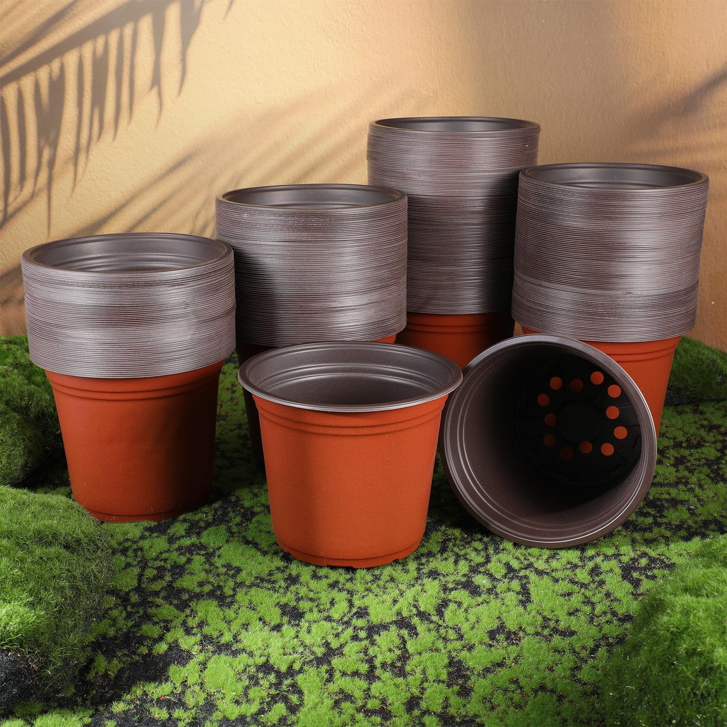 Hushee 1500 Pcs 6 Inch Plastic Plants Nursery Pots Bulk Seedling Flower Plant Container and Seed Starting Pots with Drainage Holes for Indoor Outdoor Flower Transplanting Supply