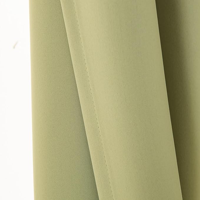 Pickluc Cafe Half Window Curtain - 36" Long, Rod Pocket Kitchen Curtain, Blackout for Small Window, 2 Panels, 30" x 36", Sage Green