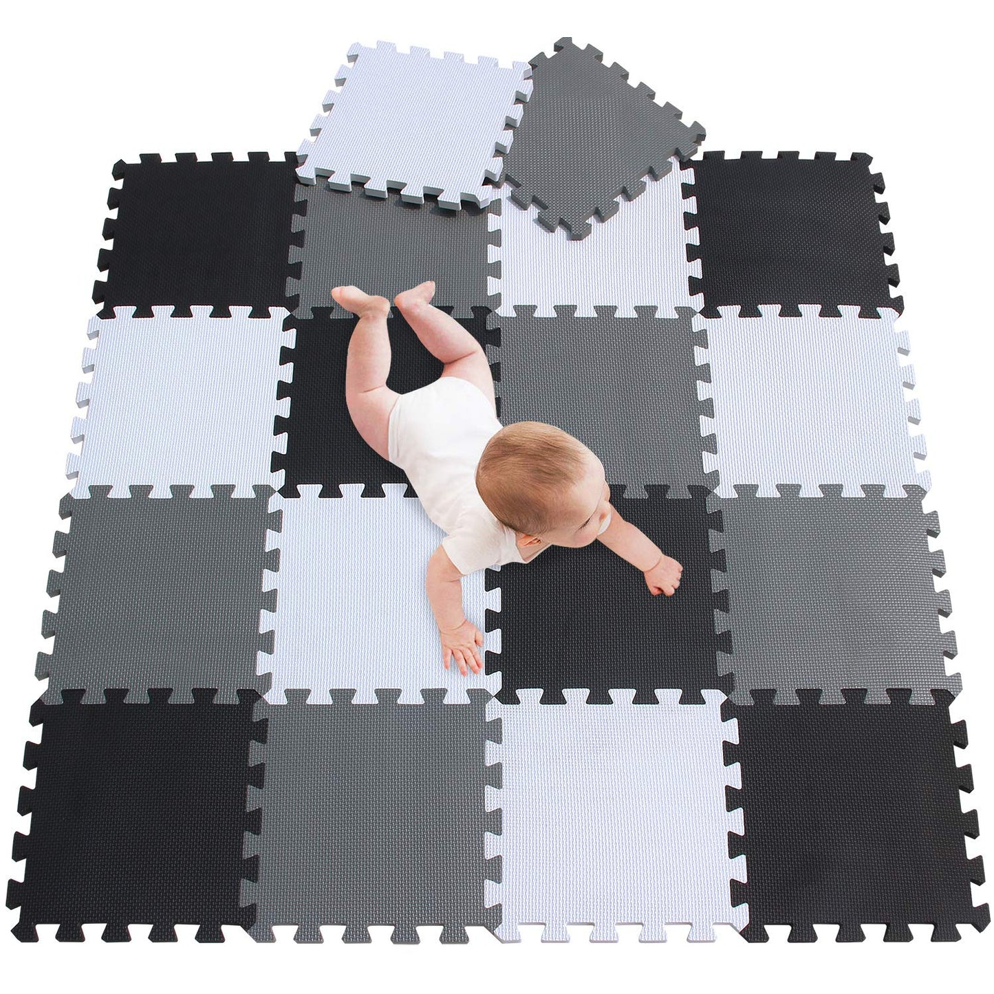 Baby Play Mat|Foam Puzzle Floor Playmat for Infants,Children Kids|Tummy Time Crawling Sit Interlocking Square Non Toxic Meiqicool 18 Piece Mat 101104112