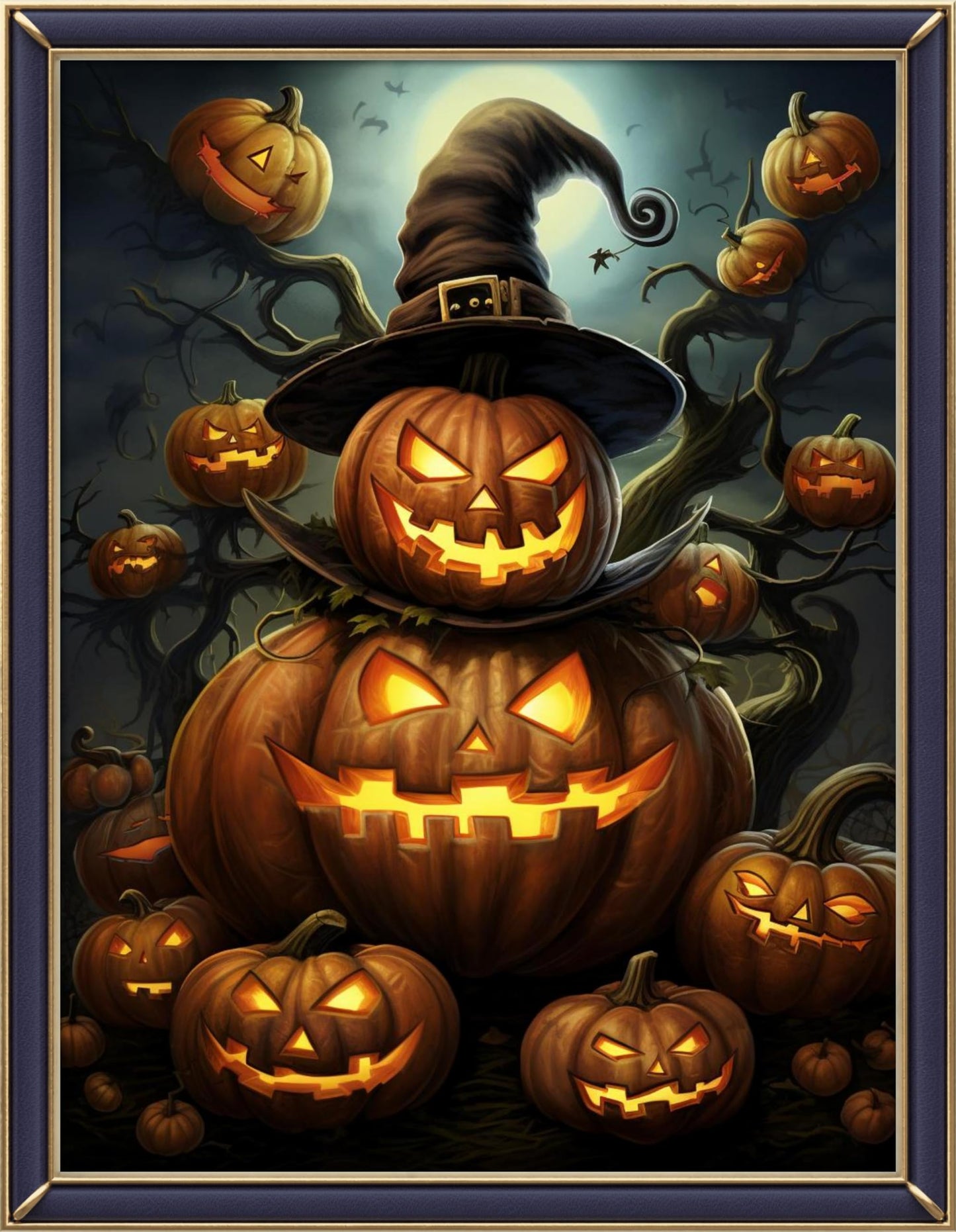 Leczany Cross Stitch Stamped Kit for Beginner - Halloween Pumpkin | DIY Embroidery Starter Patterns Craft Kit Needlepoint for Adults | 11CT, 3 Strands | 13x16.9 inches