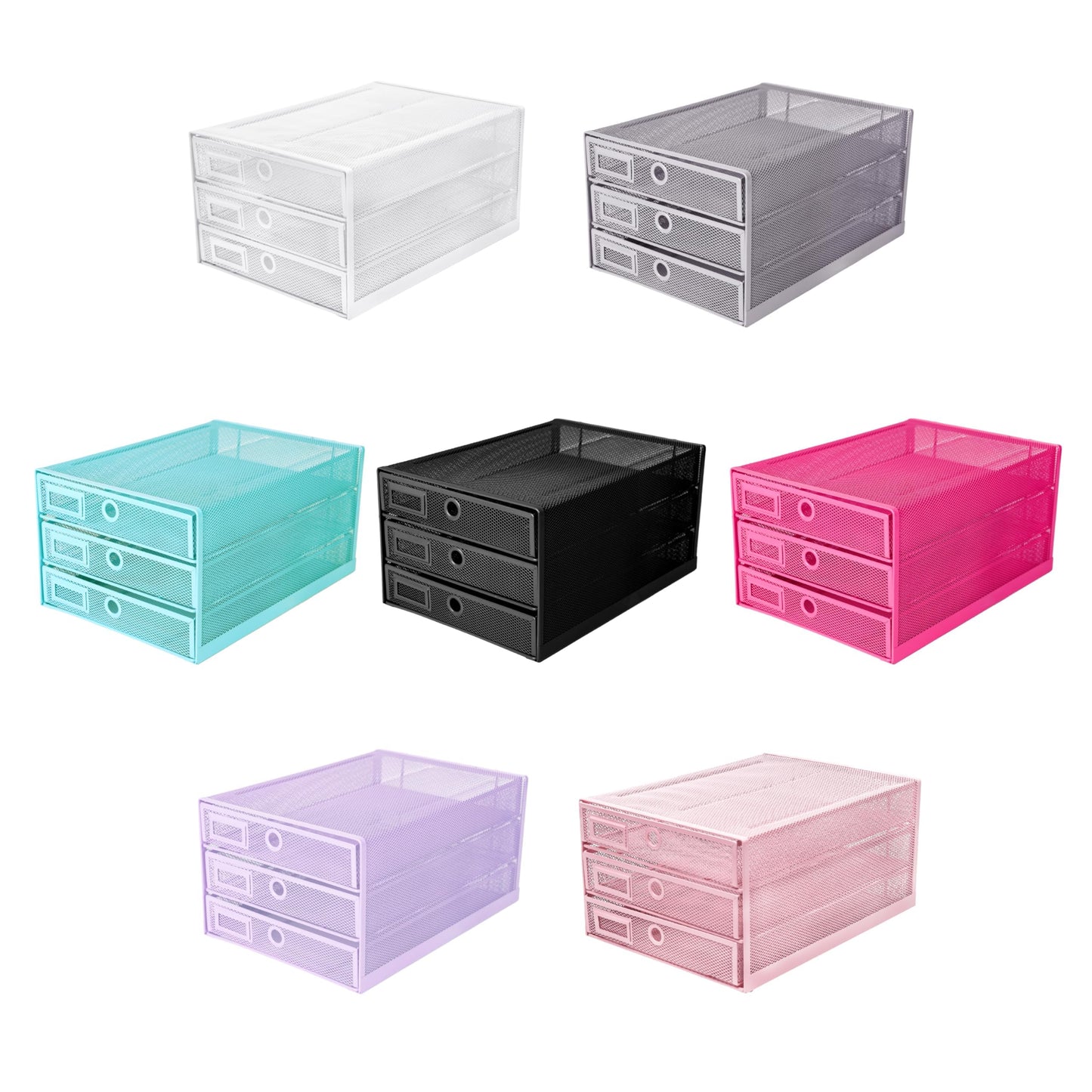 Exerz Paper Sorter 3 Drawer Wire Mesh A4 / Desk Multifunctional Desk Organiser/Multi-Layer Letter Tray - for Documents, Magazines, Notebooks and Letter (White)