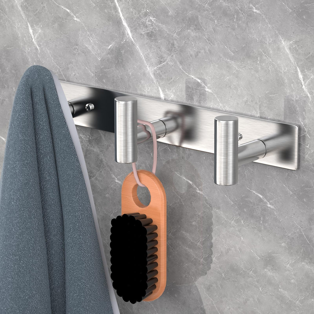 Silvery Hat and Coat Wall Mount Rack