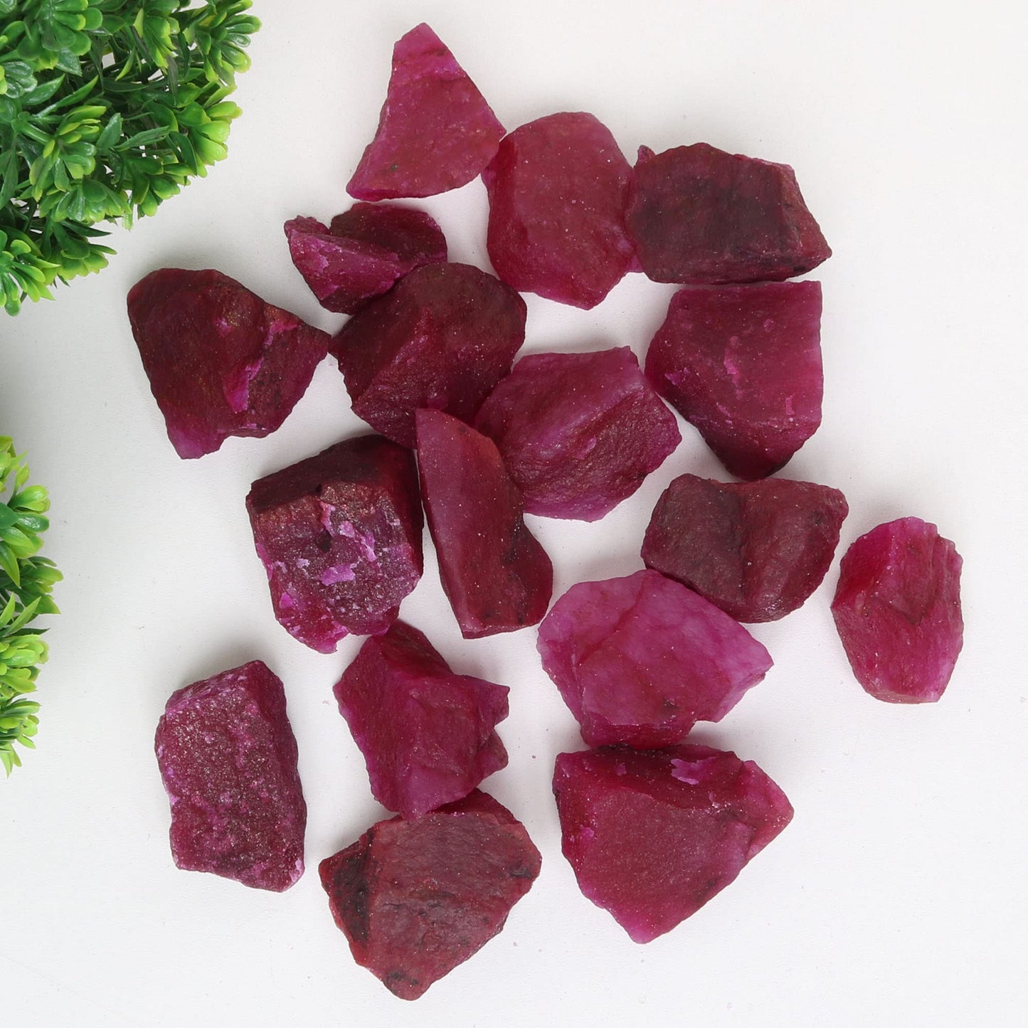 REAL-GEMS Natural Raw Healing Crystals Rough Stones for Tumbling, Cabbing, Polishing, Wire Wrapping, Wicca & Reiki Crystal Healing, Mix Gemstones,7 Chakra (Red Ruby)
