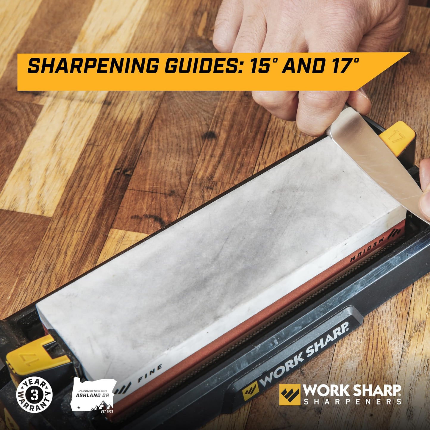 Work Sharp Benchtop Whetstone Knife Sharpener - For Knives & Edged Tools - Kitchen, Pocket, & Fillet Knives