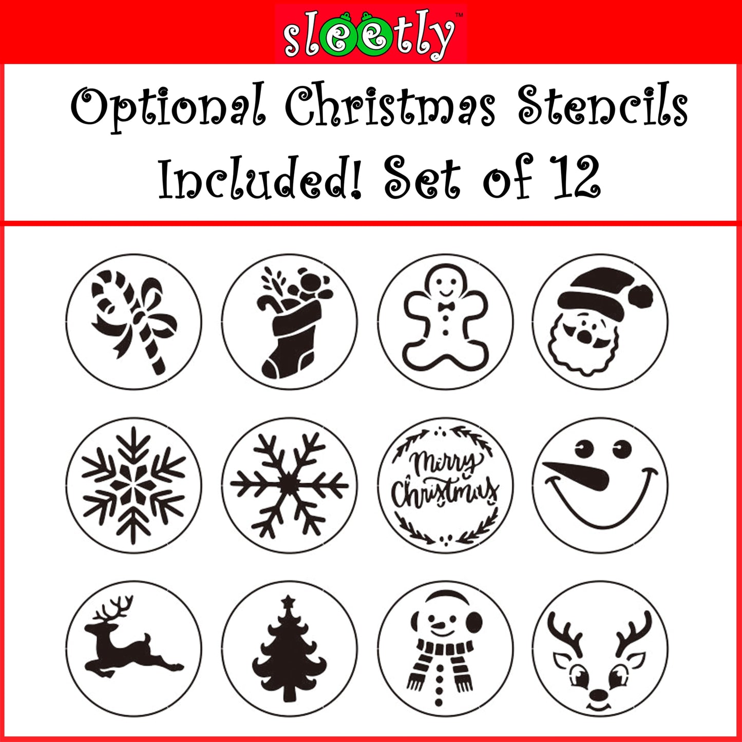 SLEETLY 4" 12pk Blank DIY Christmas Ornaments for Crafts to Personalize, Make Your Own Ornament for Kids and Adults, Drawing, Stickers, Plain Paintable Flat Disc to Decorate, Stencils, Matte Gold