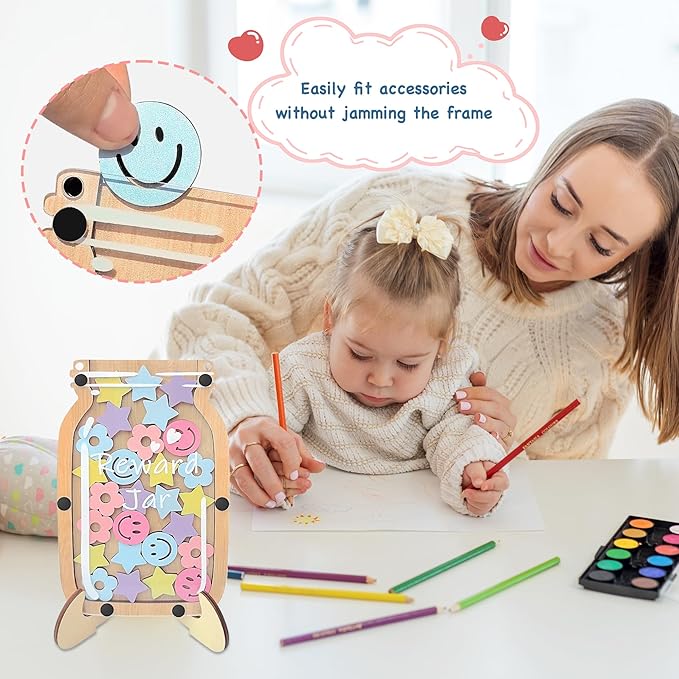 Personalized Stars Reward Jar Magnetic Reward Jar, Classroom Reward Jar for Kids, Jar Reward System Behavior Chart for Kids Incentive Chart for Classroom (Star+Smile+Flower)