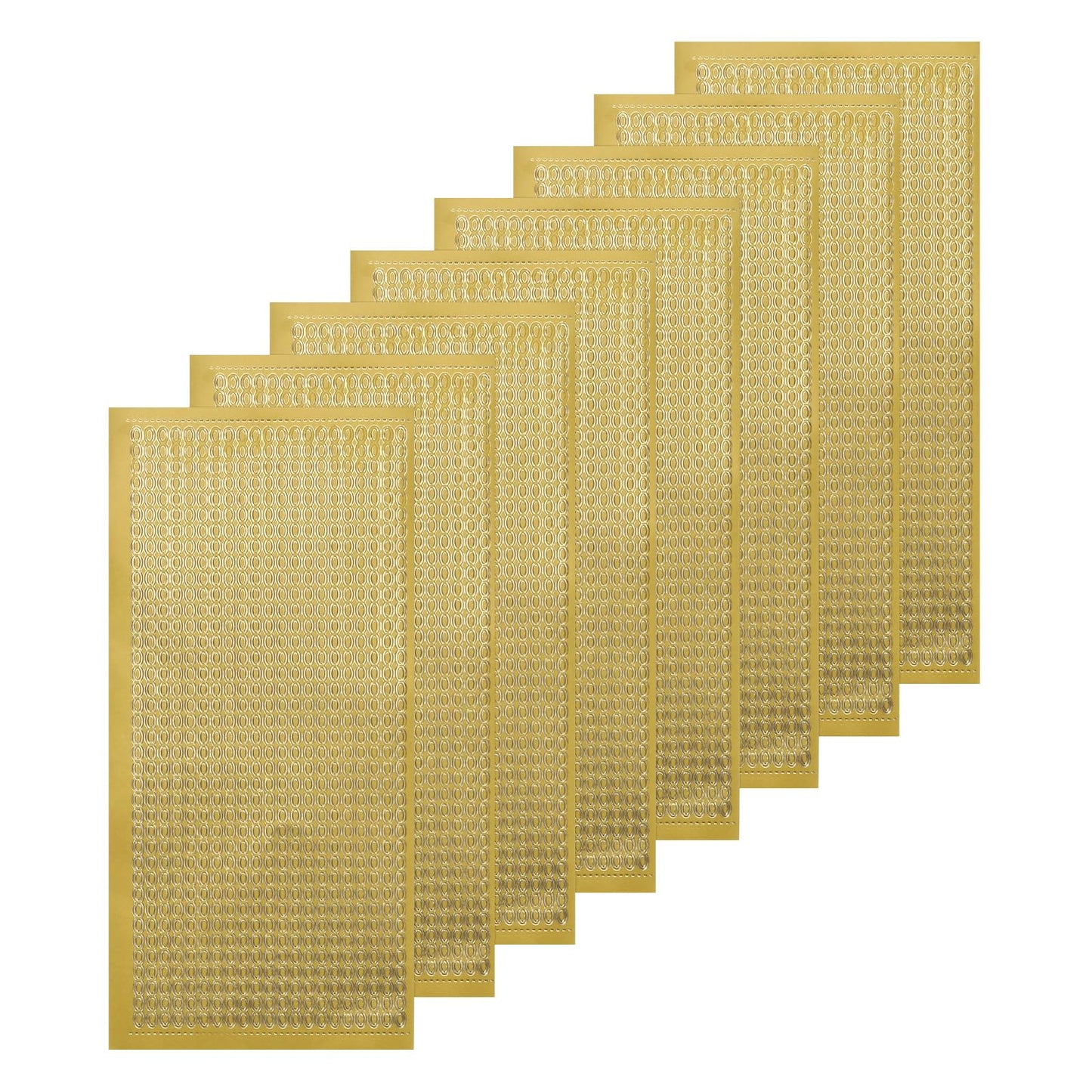 MECCANIXITY 8 Sheets Nail Gold Glitter Art Stickers Decals 3D Chains Line Metallic Sticker Holographic Self Adhesive for Nail Scrapbook DIY Decoration