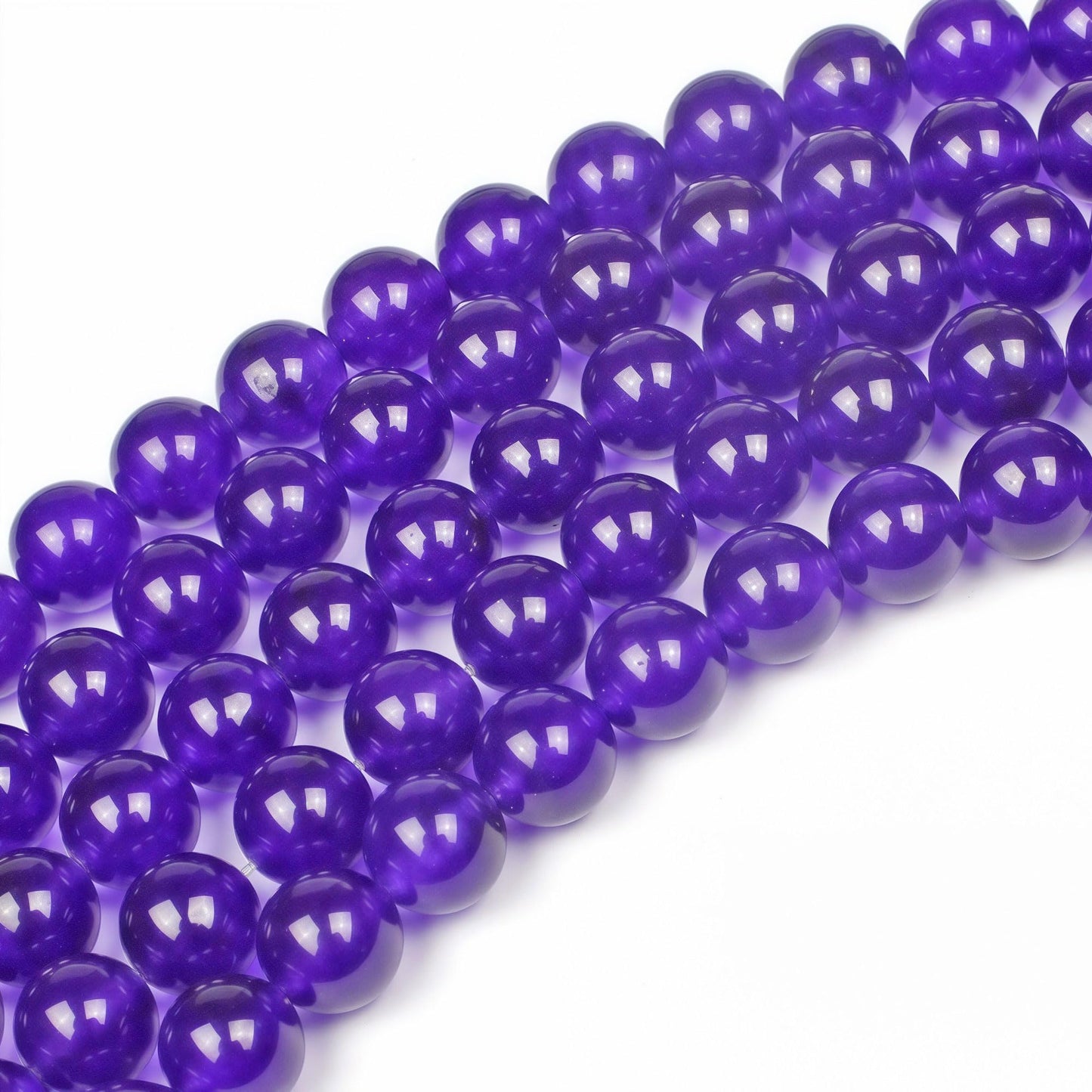 MJDCB Natural Stone Beads Purple Jade Round Loose Beads for Jewelry Making DIY Bracelet Necklace (6mm)