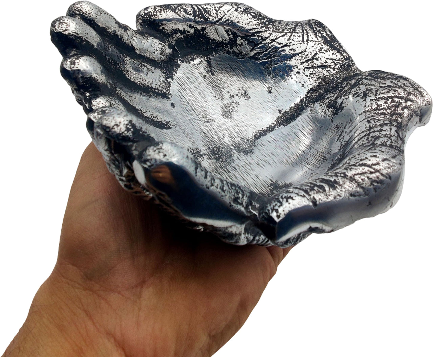 5MOONSUN5 Hands bowl with antique Finish for keys For decorative use Silver Finish, Home Decor Accent Dish Key Bowl for Entryway Table, hand Sculpture Table Art Gifts Decoration