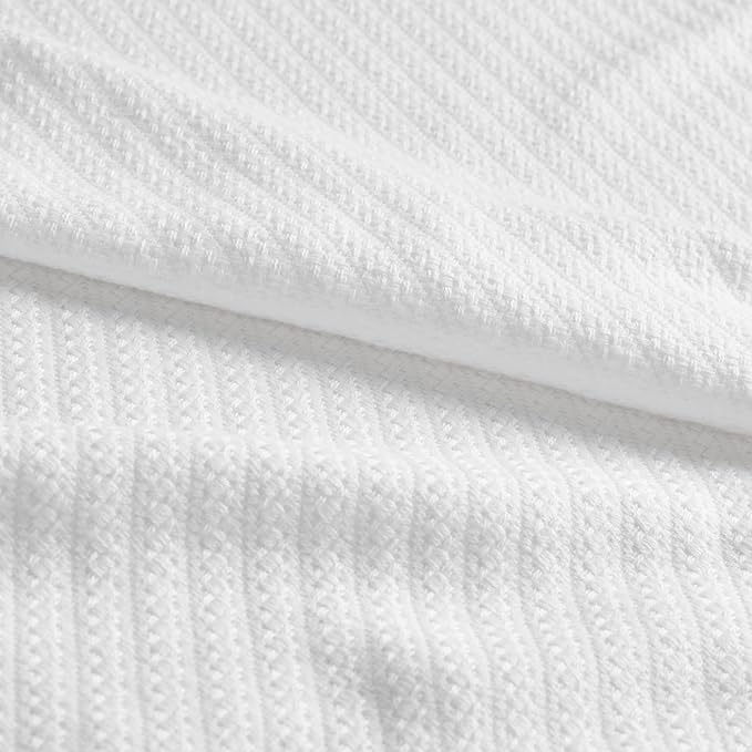 Madison Park Liquid Cotton Luxury Blanket Premium Soft Cozy 100% Ring Spun Cotton For Bed , Couch or Sofa, Twin, White