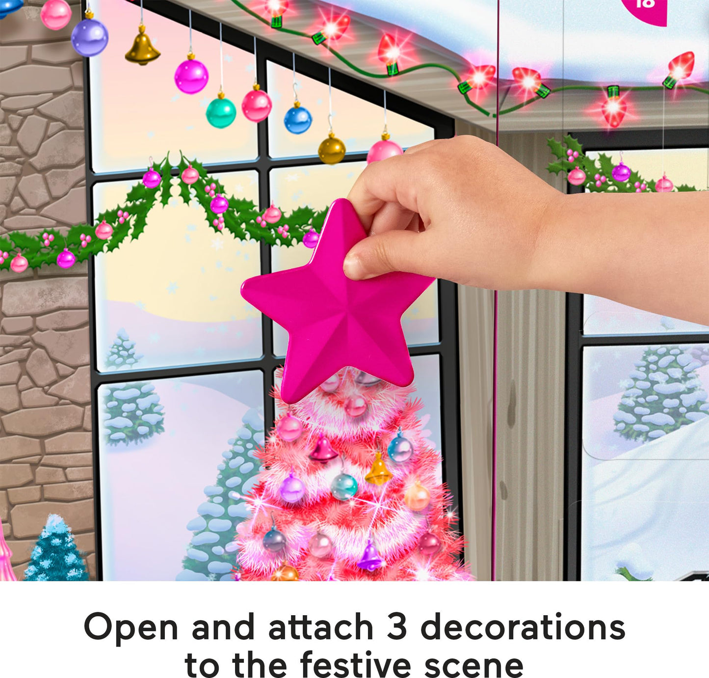 Fisher-Price Little People Barbie Advent Calendar and Toddler Playset, 24 Christmas Figures and Play Pieces