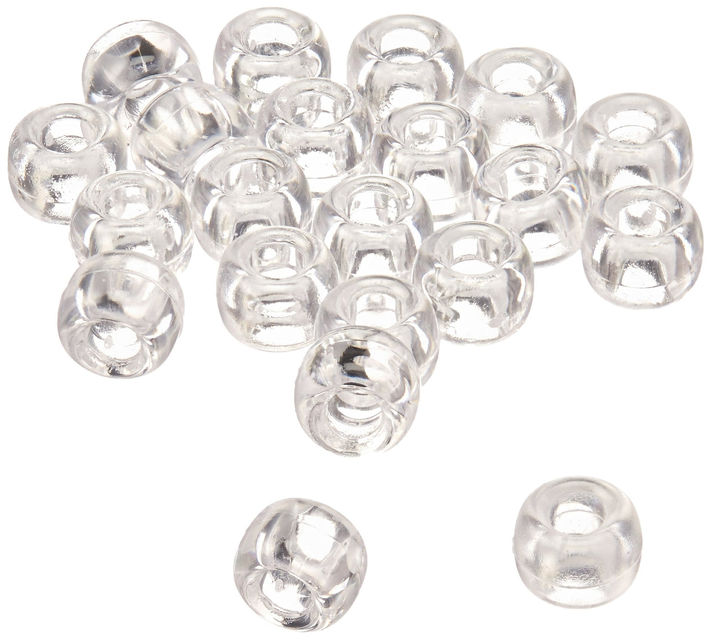 Darice Crystal Pony Beads – Great Craft Projects for All Ages – Bead Jewelry, Ornaments, Key Chains, Hair Beading – Round Plastic Bead With Center Hole, 9mm Diameter, 720 Beads Per Bag