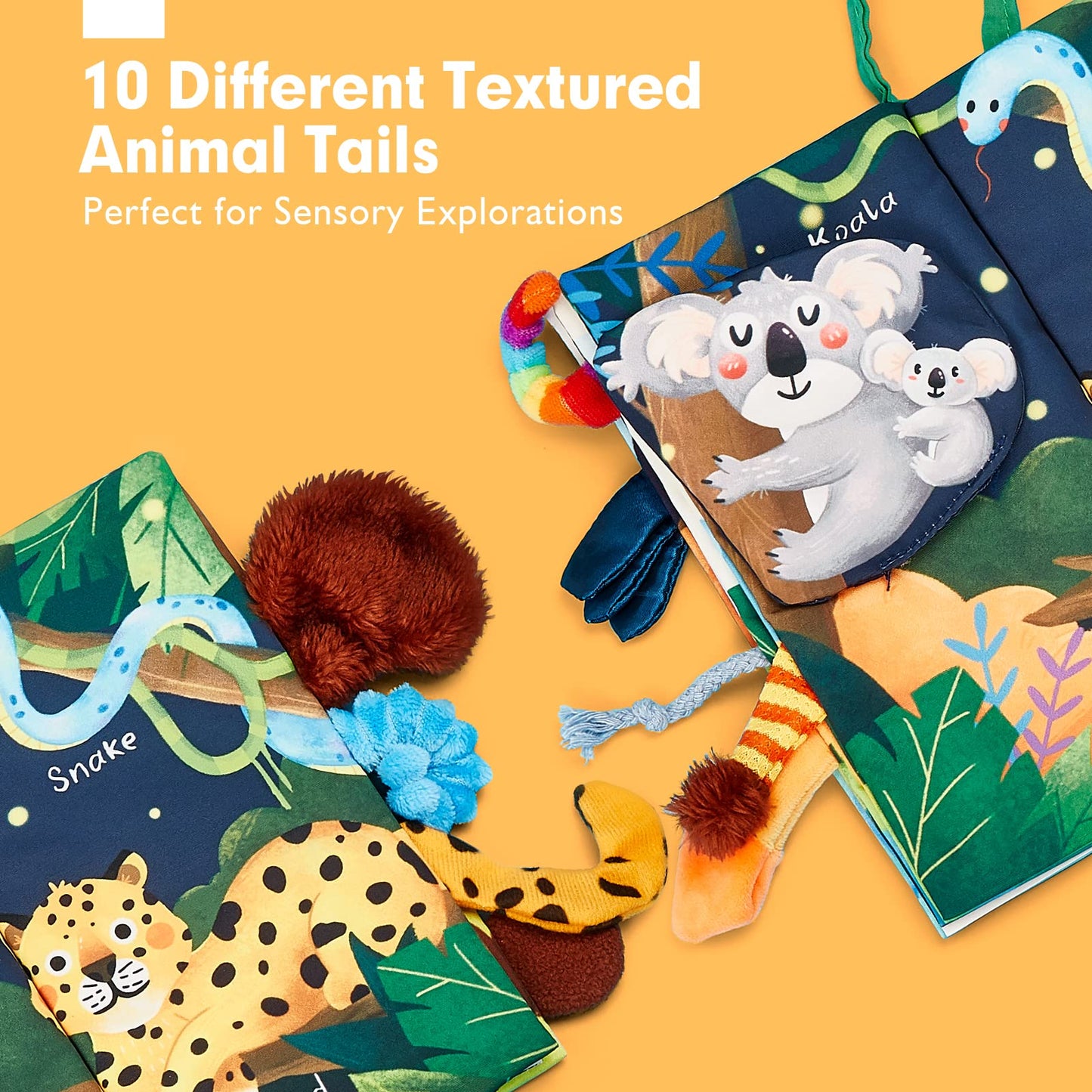 hahaland Baby Sensory Book & Baby Sensory Tissue Box Toy