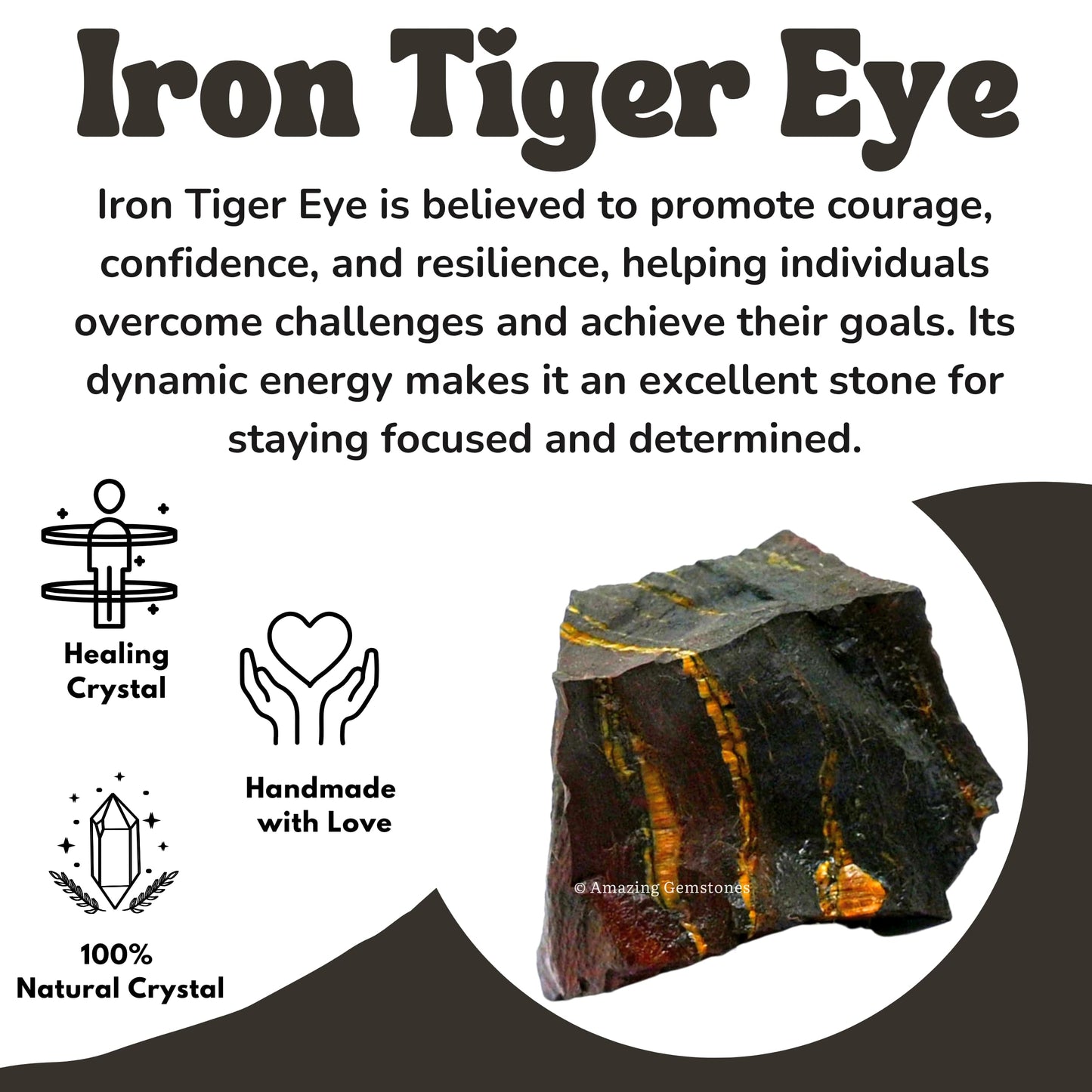 Amazing Gemstone 2 Pieces Iron Tiger Eye Raw Crystals and Healing Stones, Natural Rocks for Tumbling and DIY Raw Stones and Crystals