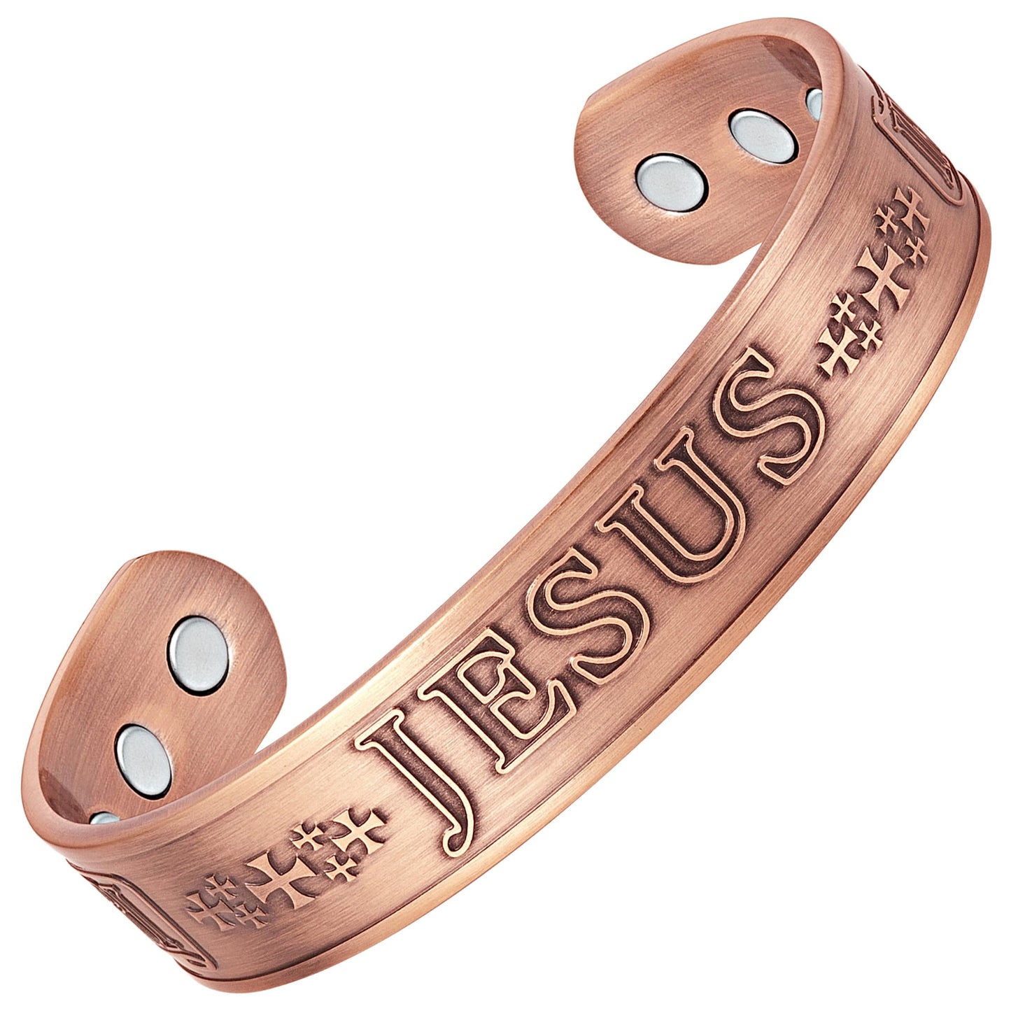 Willis Judd JESUS Men's Pure Copper Magnetic Therapy Adjustable Bracelet Bangle
