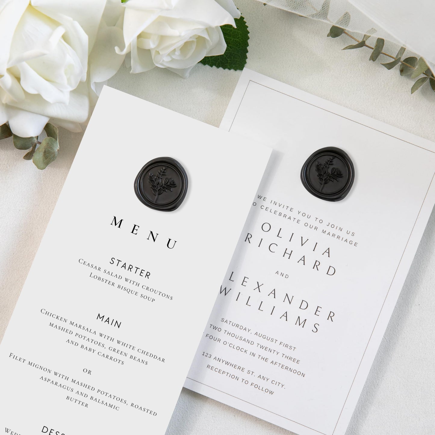 Uwilowe 60 Pcs Black Wax Seal Stickers, Wedding Invitation Accessories Wax Stickers - Peferct for Wedding Accessories Sticker, Gift Box Craft Wrapping, Christmas Cards Envelope Seals