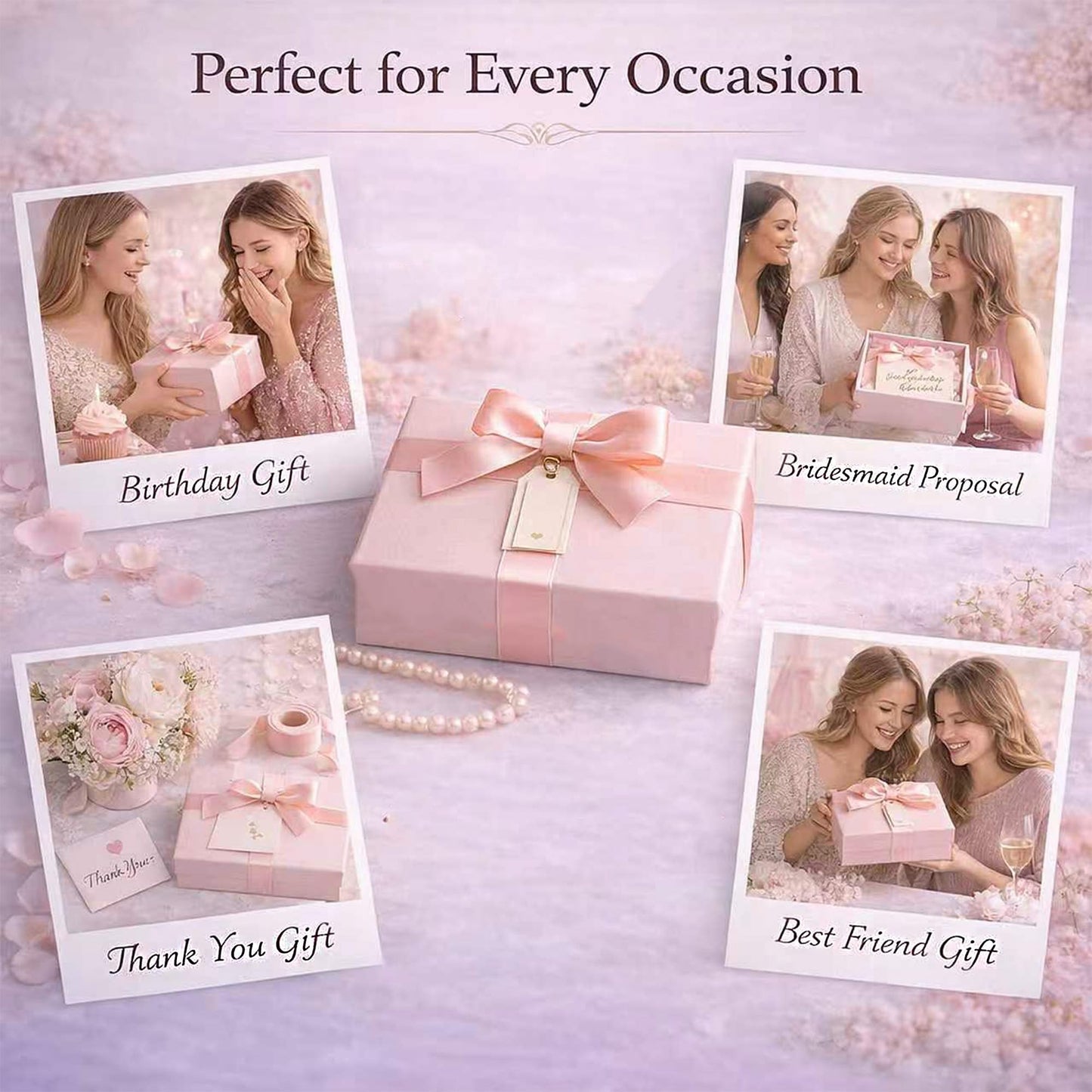 Surperry WOW Magnetic Gift Box, Small Pink Elegant Gift Box, Ready-to-Gift Set for Thoughtful Gifting