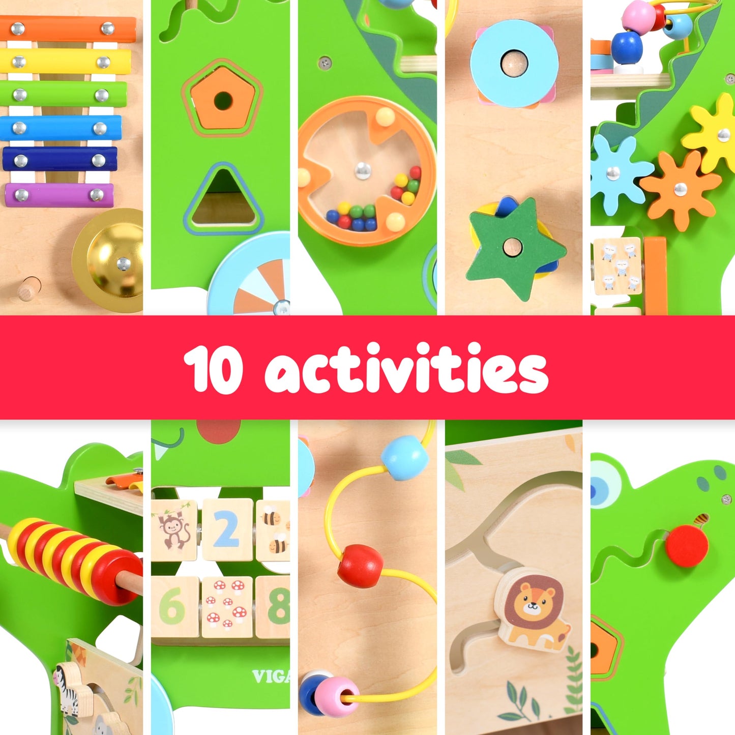 Spark & Wow Crocodile Activity Walker | 10 Activities | for Ages 1+ | Activity Table for Toddlers | Push and Pull Learning Walker