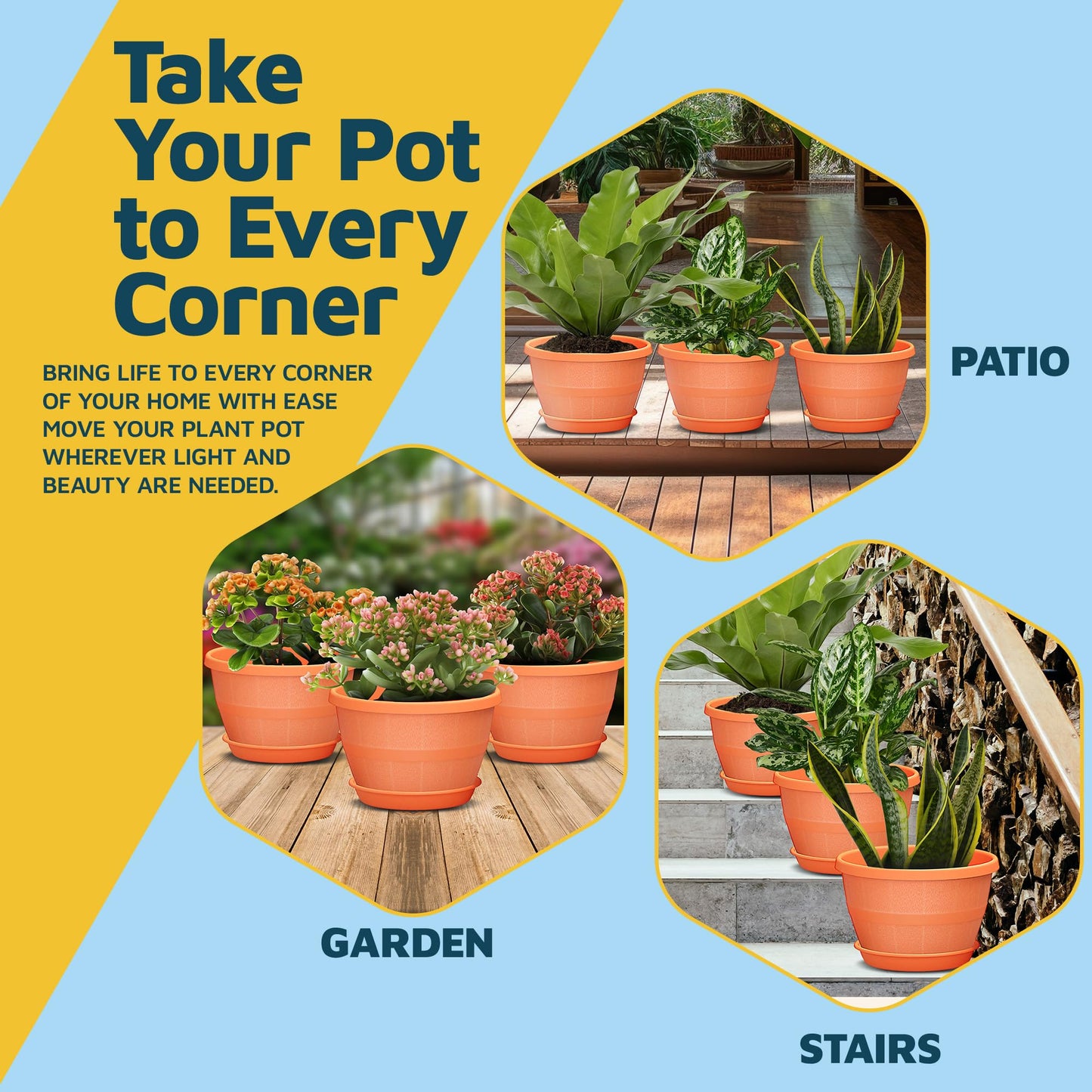 10-Inch Whiskey Barrel Planters Outdoor Pack of 25 - Durable Plastic Plant Pots for Indoor & Outdoor Use with Drainage & Saucer, Lightweight Rustic Barrel Planters for Flowers, Herbs & Small Plants