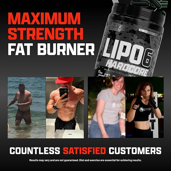 Nutrex Research Lipo-6 Hardcore Supplement, Supports Metabolism & Energy, Dietary Capsules – 60 Count